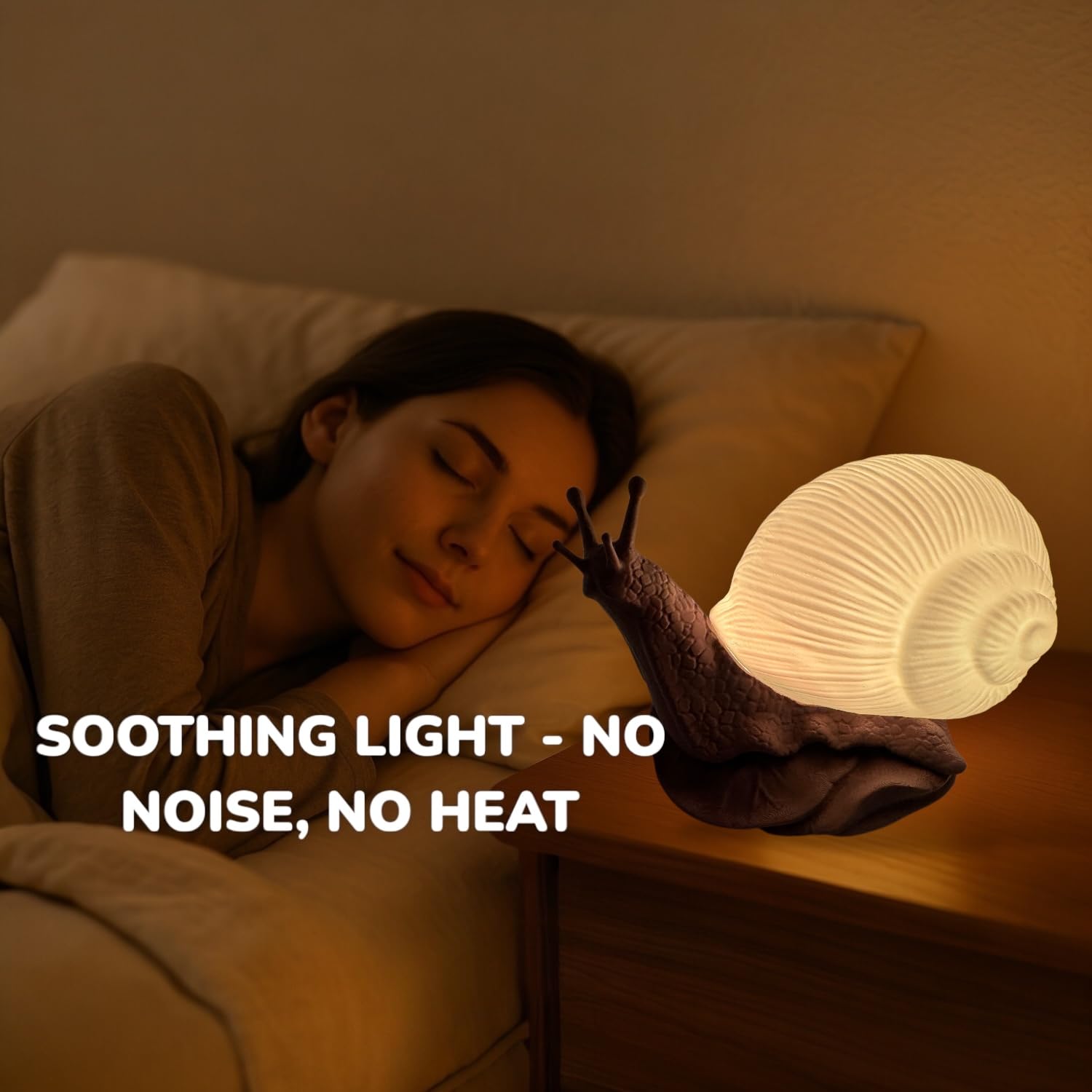 Glowing Snail Led Table Lamp - Usb Powered, 15 Color Changing Modes, Dimmable Night Light With Switch - Warm White & Multicolor