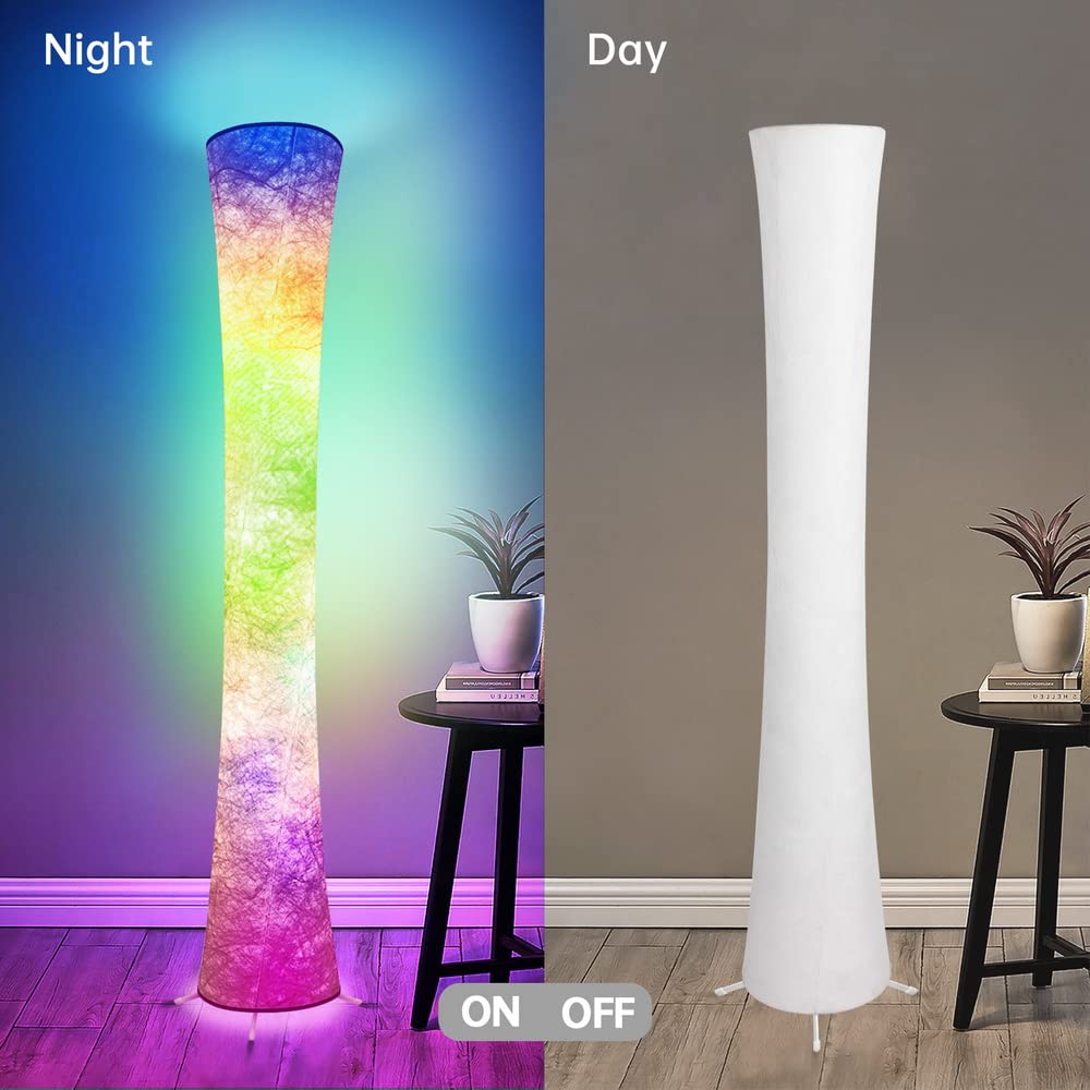 WORLD WIN 61'' Smart RGB LED Floor Lamp - Music Sync, 16 Million Colors, Remote & APP Control, Color Changing for Bedroom Living Room