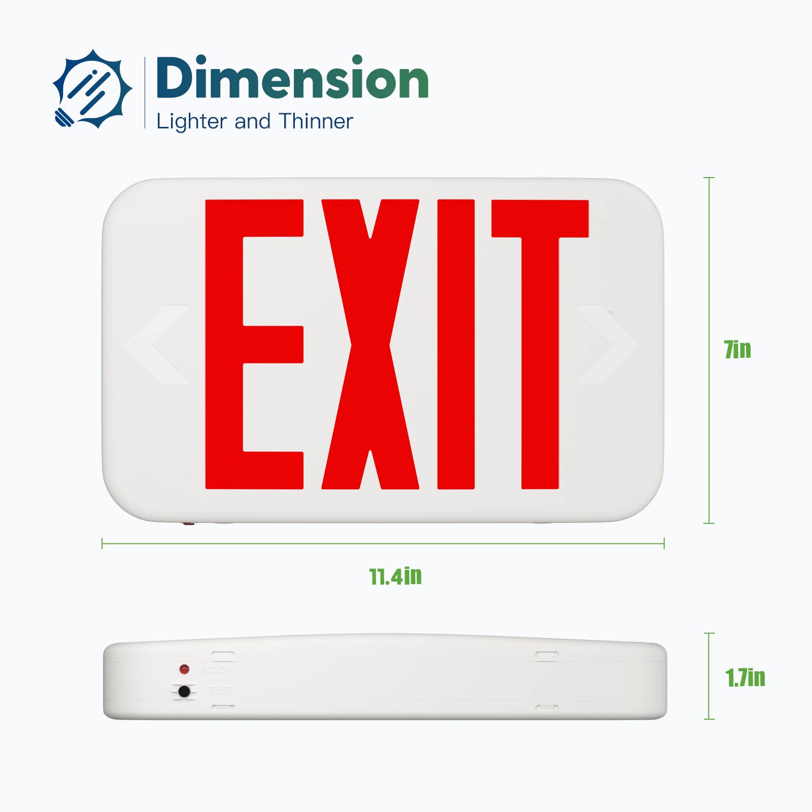 Freelicht 6 Pack Red Double-Sided Led Exit Sign With Battery Backup,Exit Sign For Business,Easy To Install,Ul Certified,Ac 120/277V
