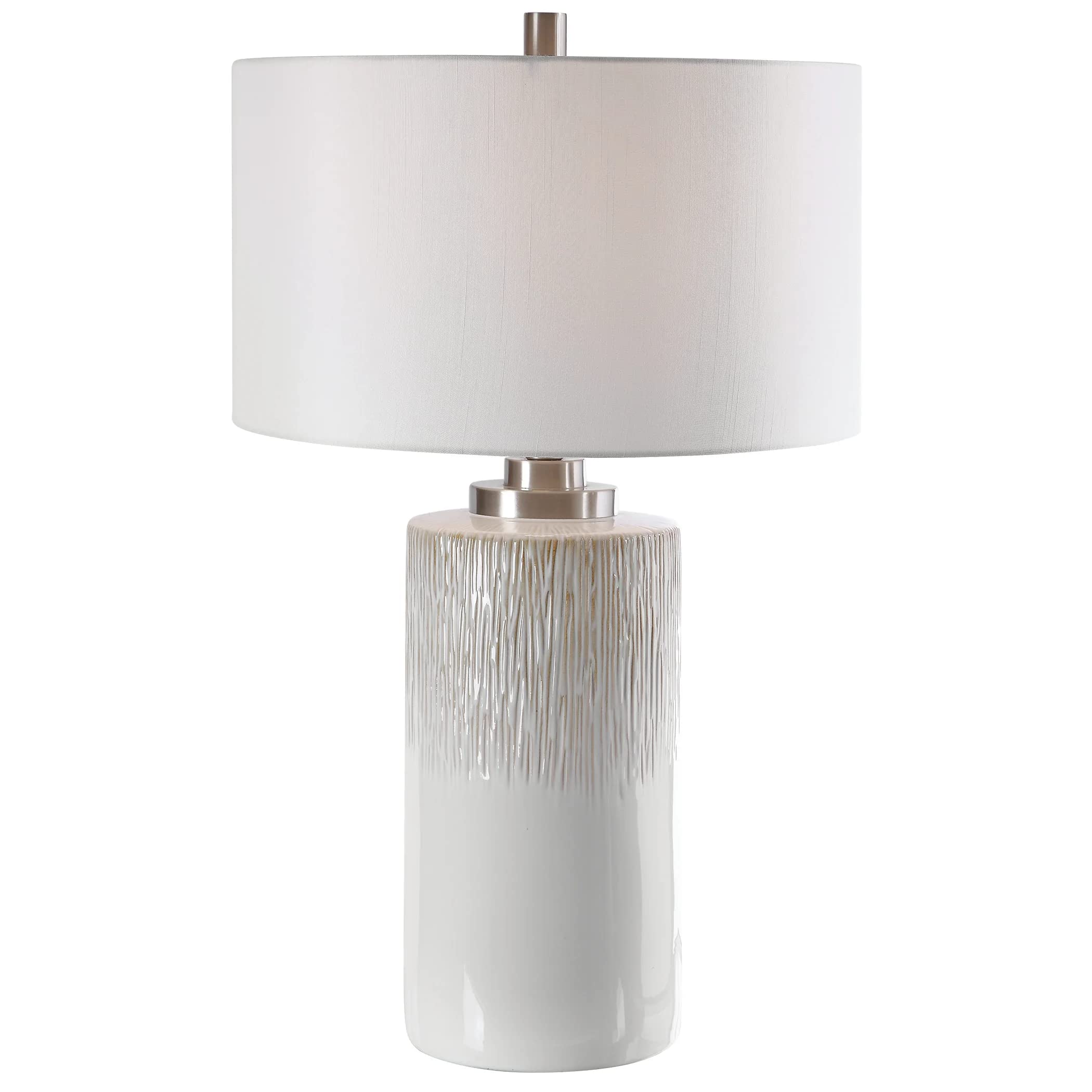 Uttermost Georgios Table Lamp - Iron, Silver - 1 Light, 18inW x 18inD x 28.5inH, Model 26354-1