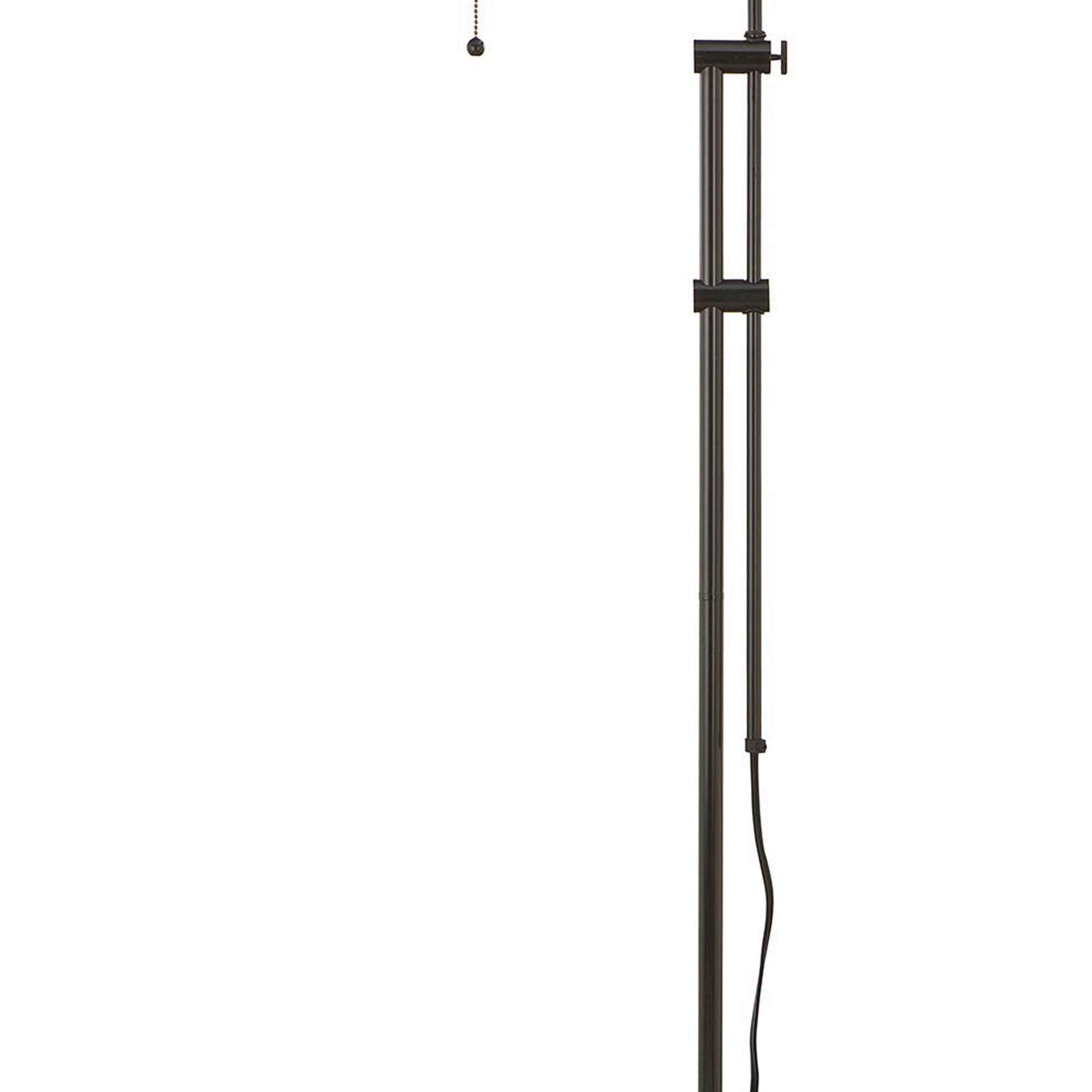 Benzara Metal Floor Lamp, Adjustable Pole, Rectangular Design, Black, Model BM225081