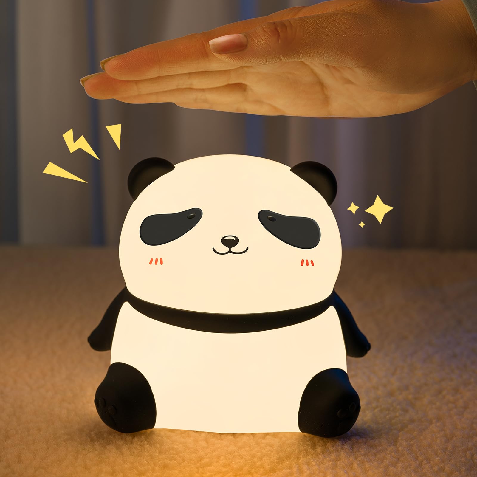 Coutundy Panda Night Light, LED Dimmable Toddler Lamp, Silicone, Model TW-L72, Cute Design for Kids Room, Color Panda 02