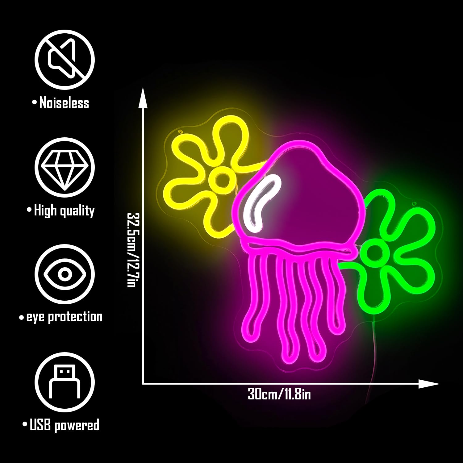Jellyfish Neon sign for wall decor Dimmable led jellyfish light jellyfish Flower Neon Light signs light up sign neon wall light