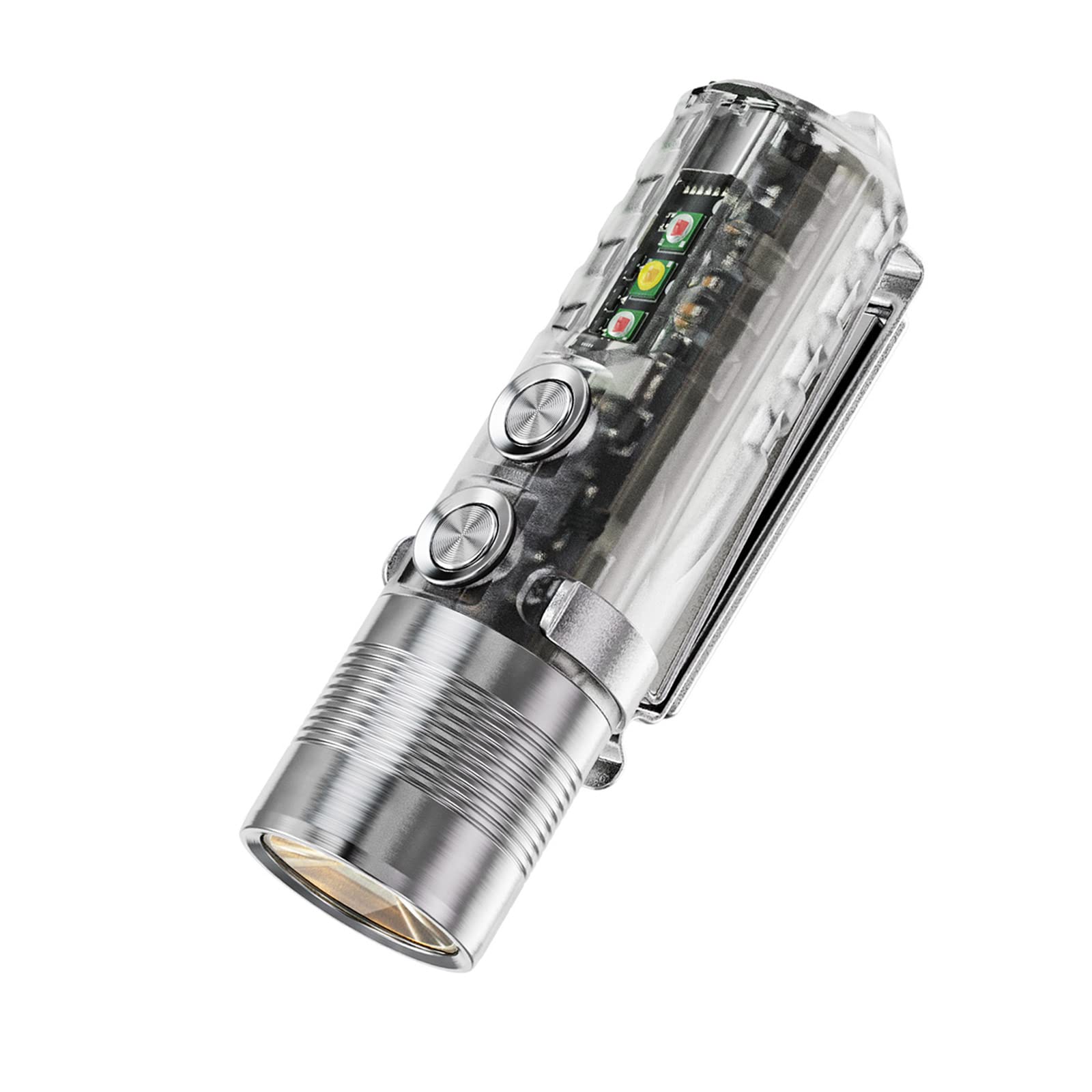 RovyVon A28 G2 EDC Flashlight with Red and White Side Light,1000 Lm Rechargeable,Water Resistant,EDC Pocket Flashlight for Campi