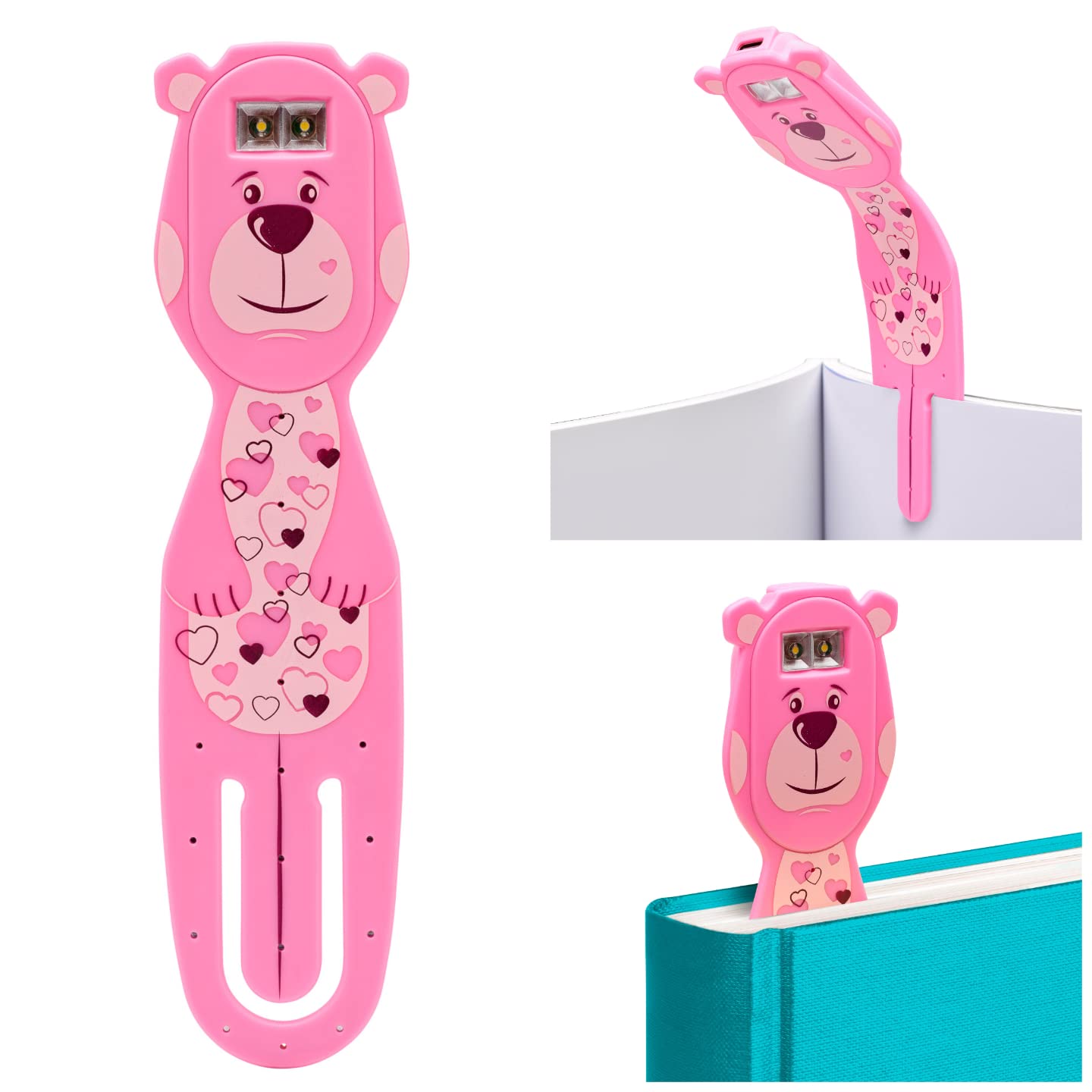 Gifts for Readers & Writers Flexilight Pal Bookmark Light LED Clip-On Rechargeable Bear