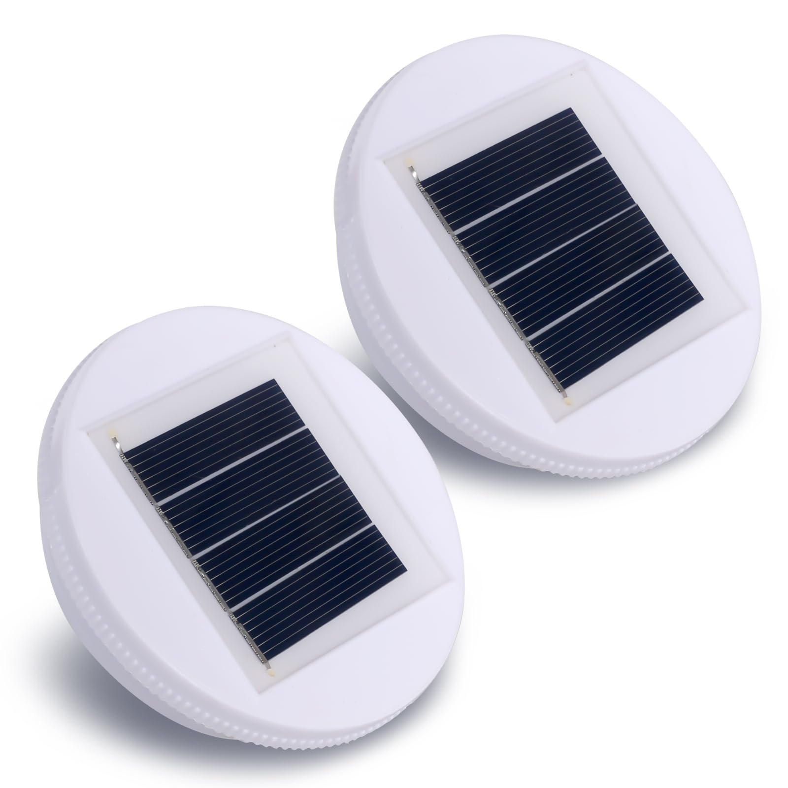 Suanti 2 Pack Solar Light Replacement Top(Top Size 3.15 Inch, 2.76 Inch Bottom), 8 Lighting Modes, 7 Lumens, Waterproof,Touch Co