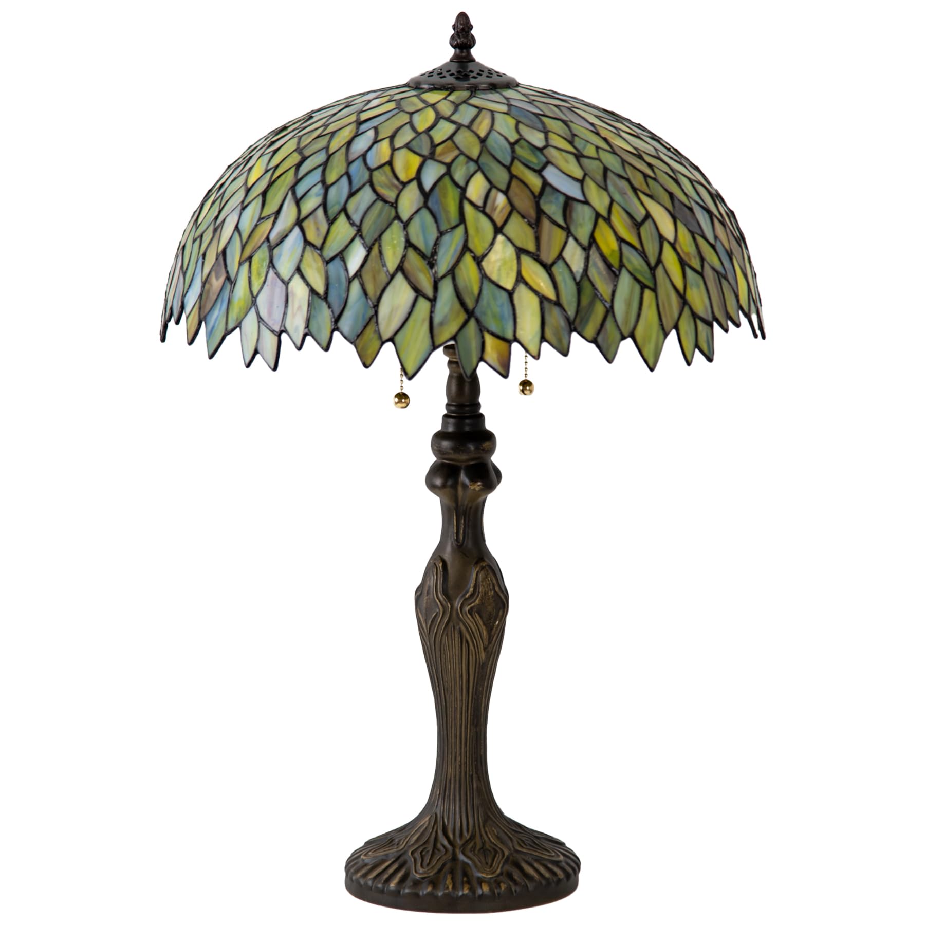 GILGGAK Tiffany Lamp 16 Stained Glass Table Lamp for Large Space Vintage Style Antique Bronze Base Desk Light Decorate Bedside B