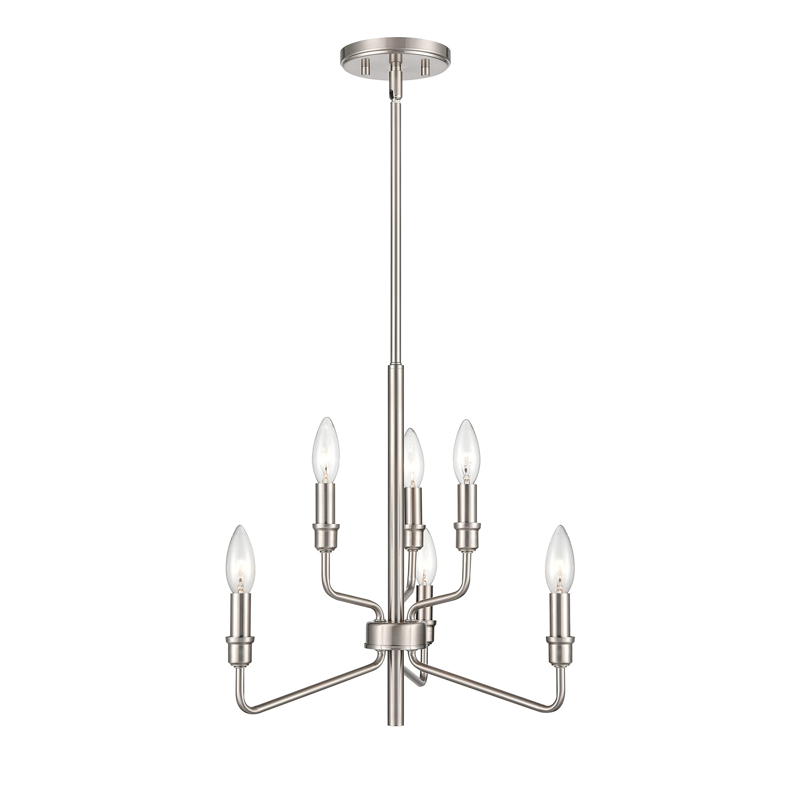 Elk Home Saginaw 6-Light Chandelier, Satin Nickel, 18-Inch Wide, Transitional Style