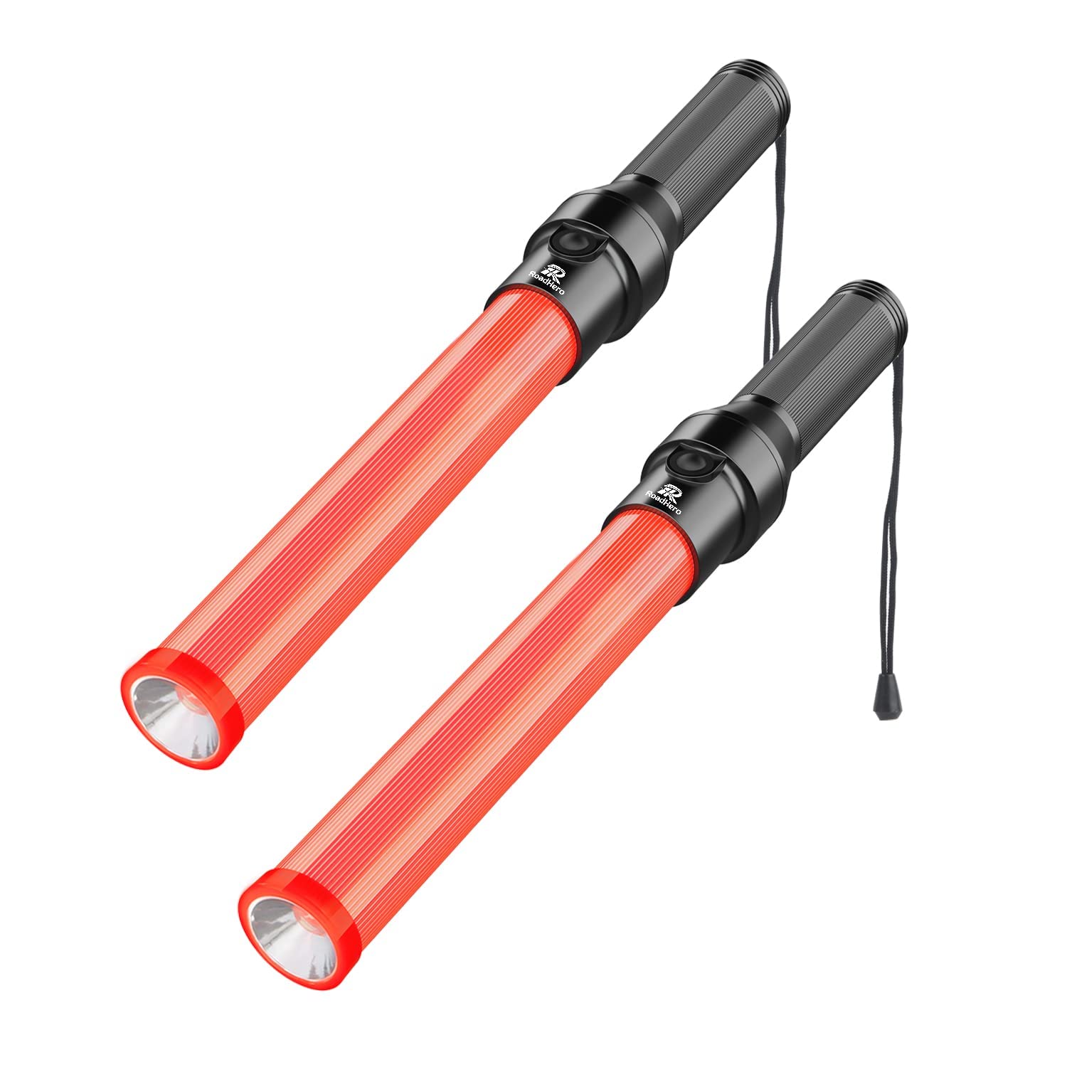 Roadhero 2 Pack Traffic Wand, 16 Inch Led Traffic Control Wands With 3 Flashing Modes, Air Marshaling Signal Wand Plus White Led