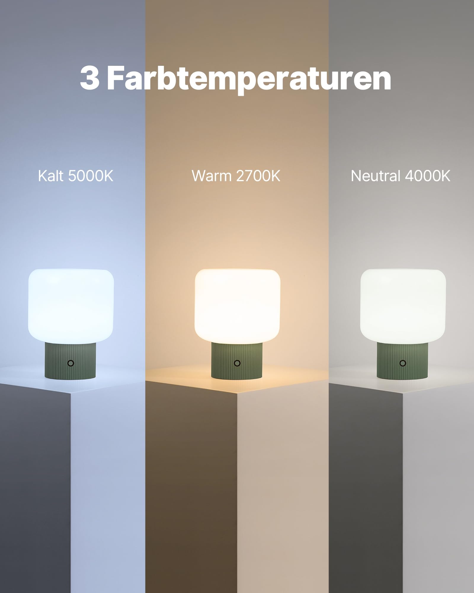 MAGCHARM Halo Mushroom Lamp - 5W Cordless Rechargeable Table Light, Dimmable LED, Vintage Green, Retro Design for Bedroom Decor