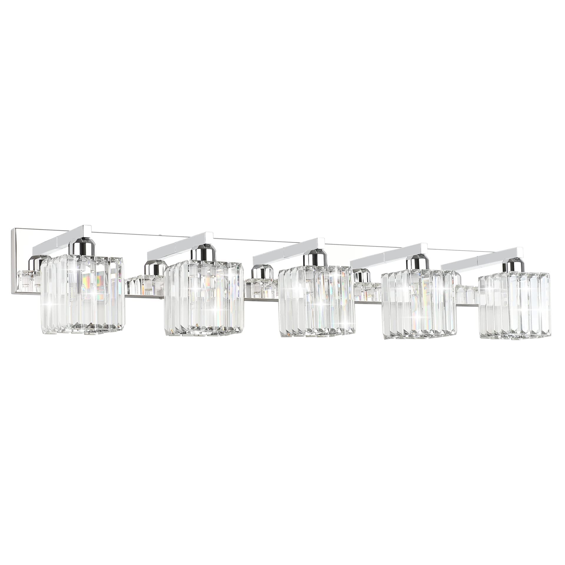 Aipsun Bathroom Light Fixtures Modern 5-Light Vanity Light Chrome Stainless Steel Model 8461