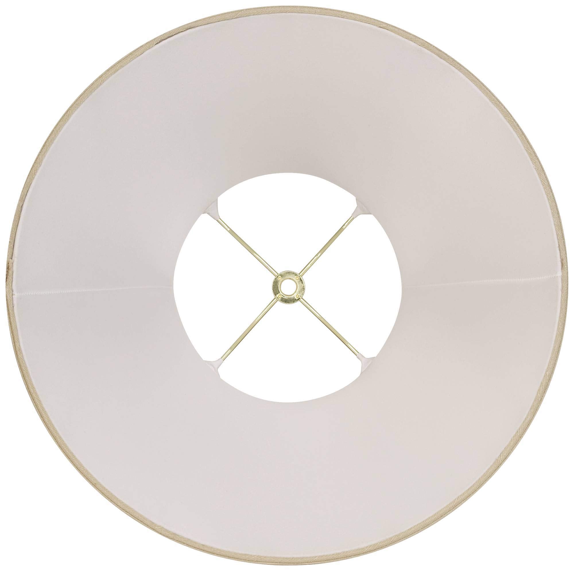 Taupe Medium Bell Lamp Shade 7'' Top X 14'' Bottom X 11'' Slant X 10.5'' High (Spider) Replacement With Harp And Finial - Spring
