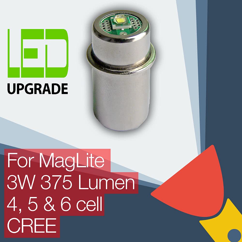 MagLite LED Conversion/Upgrade Bulb 375Lm 4D/4C, 5D, 6D Cell Torch/Flashlight Cree XP-G2 CNC. TorchUpgrades Compatible/Replaceme