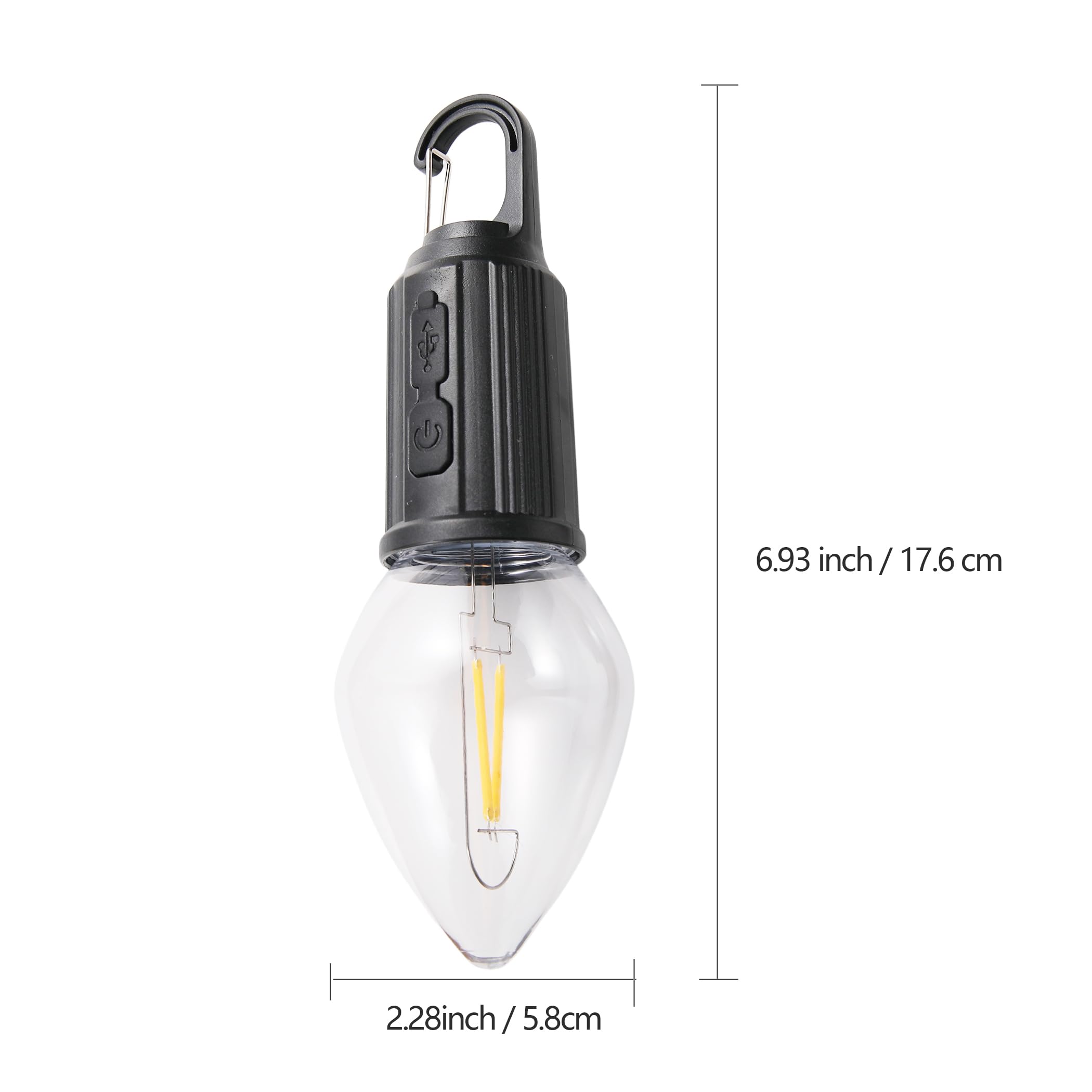 Vagocom 2Pack Rechargeable Camping Light For Tents Portable Led Camping Lanterns Bulbs 3 Lighting Modes Hanging Camping Lamp For Emergency Fishing Hiking Backpacking Power Outages Camping Essentials
