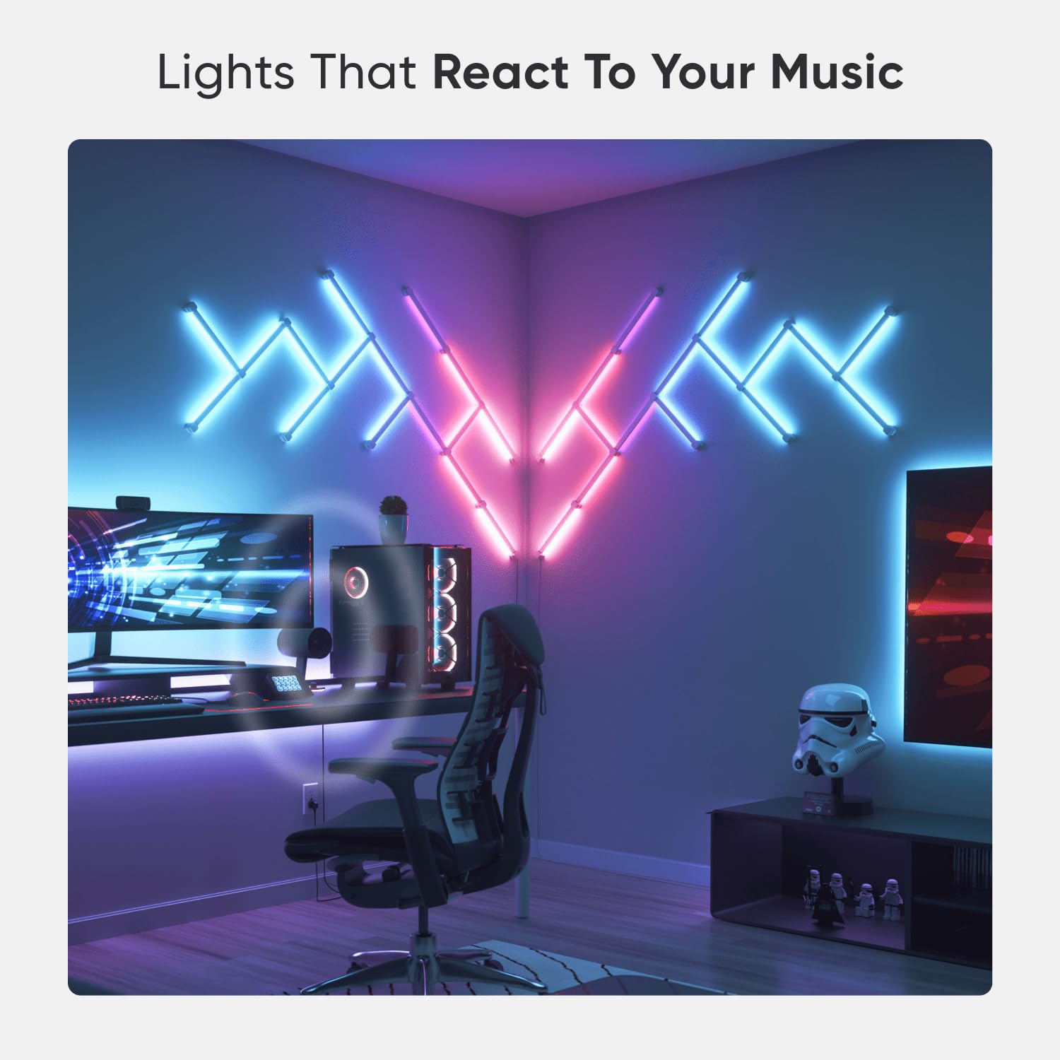 Nanoleaf Lines Smart LED Wall Lights, 90 Degree 4PK, Multicolor, WiFi, Music & Screen Sync, Works with Alexa & Google Assistant