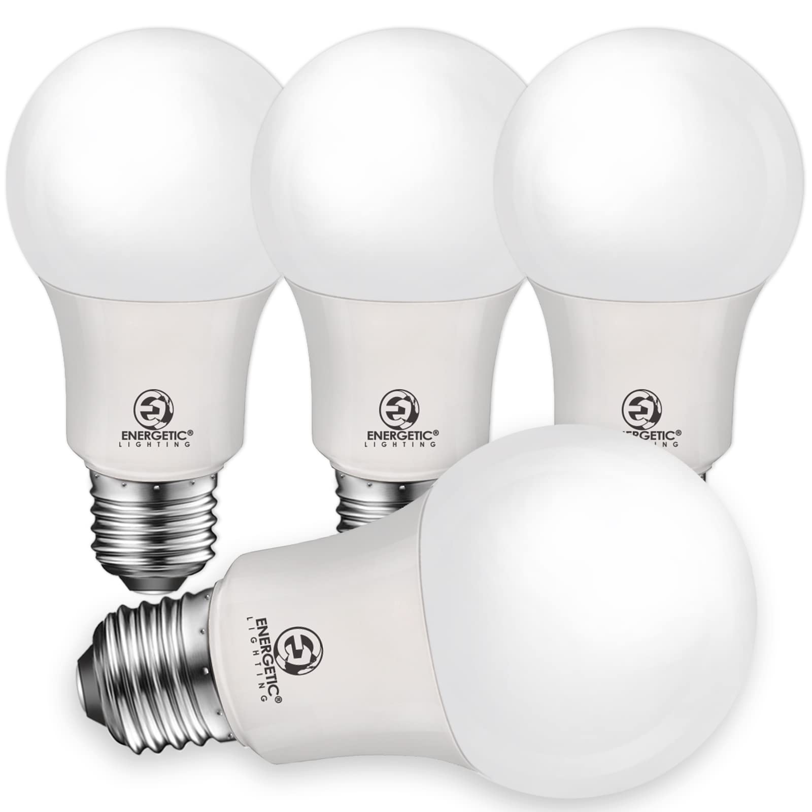 Energetic Super Bright LED Light Bulbs, 75W Equivalent, 1200LM, Cool White 4000K, Non-Dimmable, E26 Base, 4 Pack