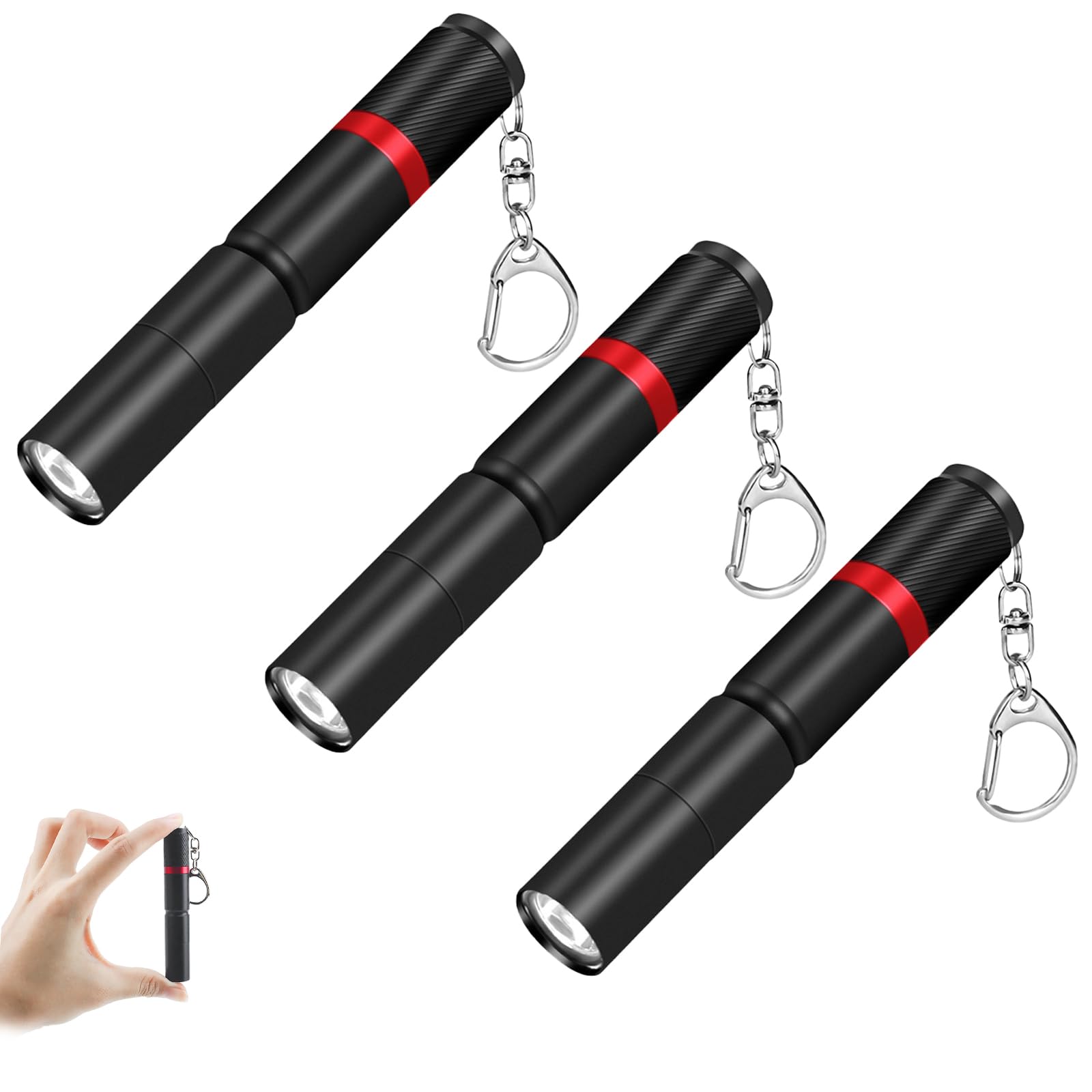 Hilngav 3 Pack Small Mini LED Pen Light, Single Mode AAA Battery Flashlights Portable Bulk EDC (Everyday Carry) Pen Flash Light,