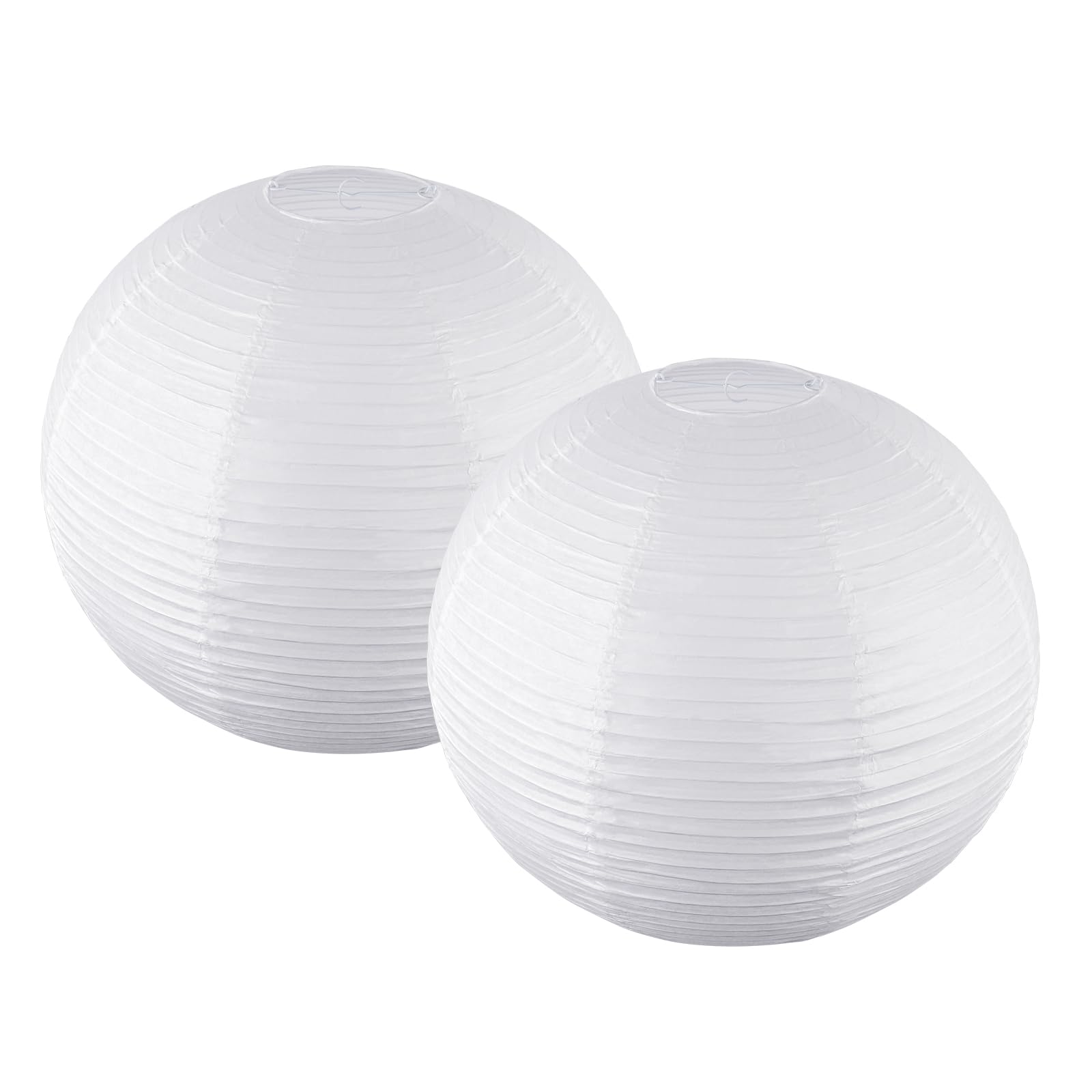 White Round Paper Lanterns, 15.75'' Large Hanging Paper Lamp Shade, Chinese/Japanese Paper Lantern Pendant Light For Party Decor