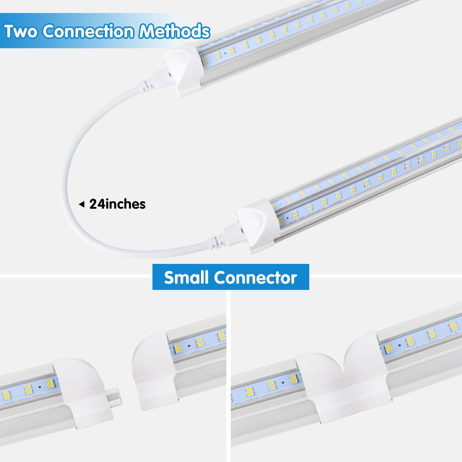 Led Shop Lights For Workshop 4Ft 50W 6500K - Led Lights 110V Linkable Integrated V-Shape For Garage, Warehouse, Workbench - 4Ft