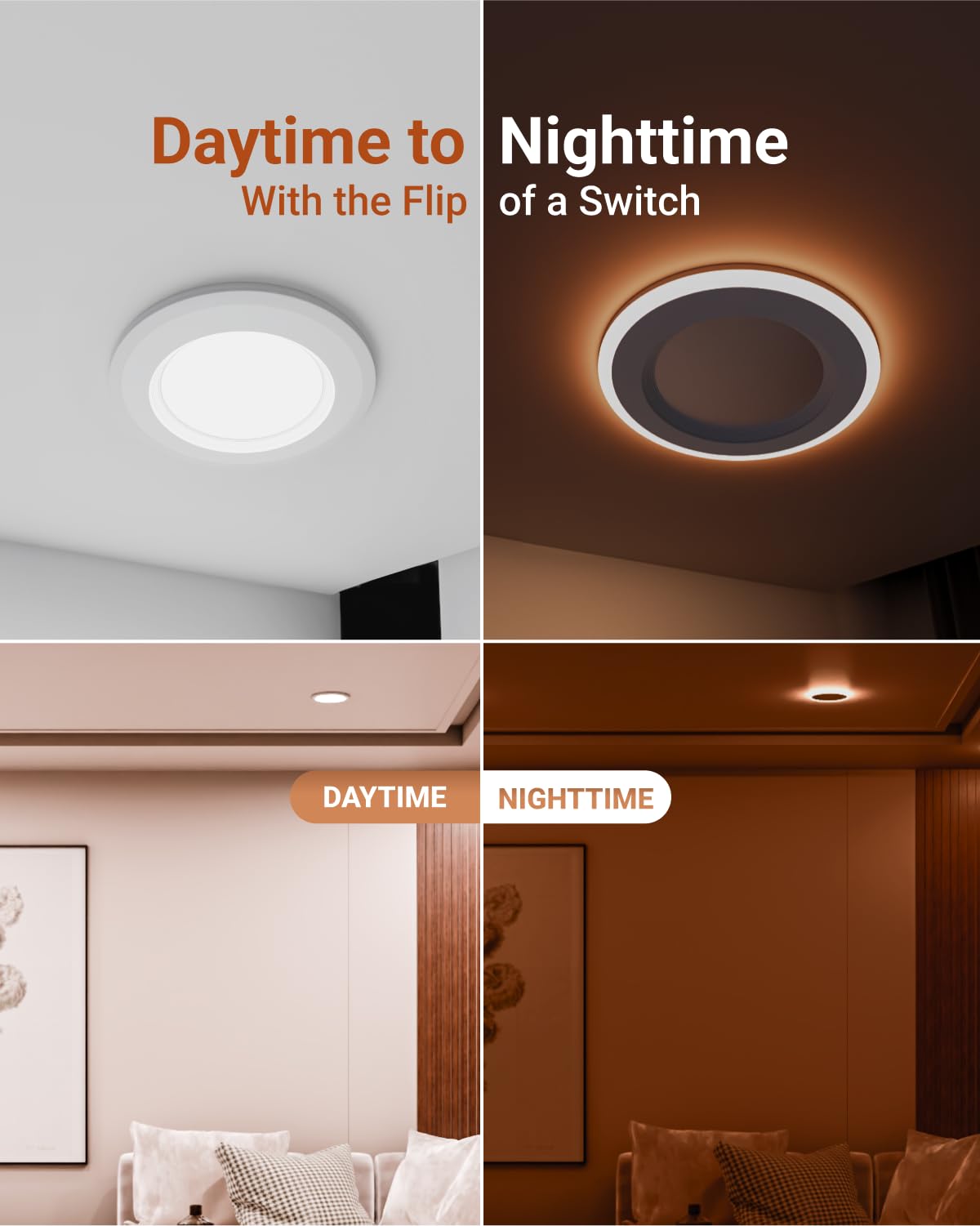 Sunco 12 Pack 6 Inch Led Recessed Lighting Retrofit With Night Light, 2700K/3000K/4000K/5000K/6000K Selectable, Dimmable Can Lig