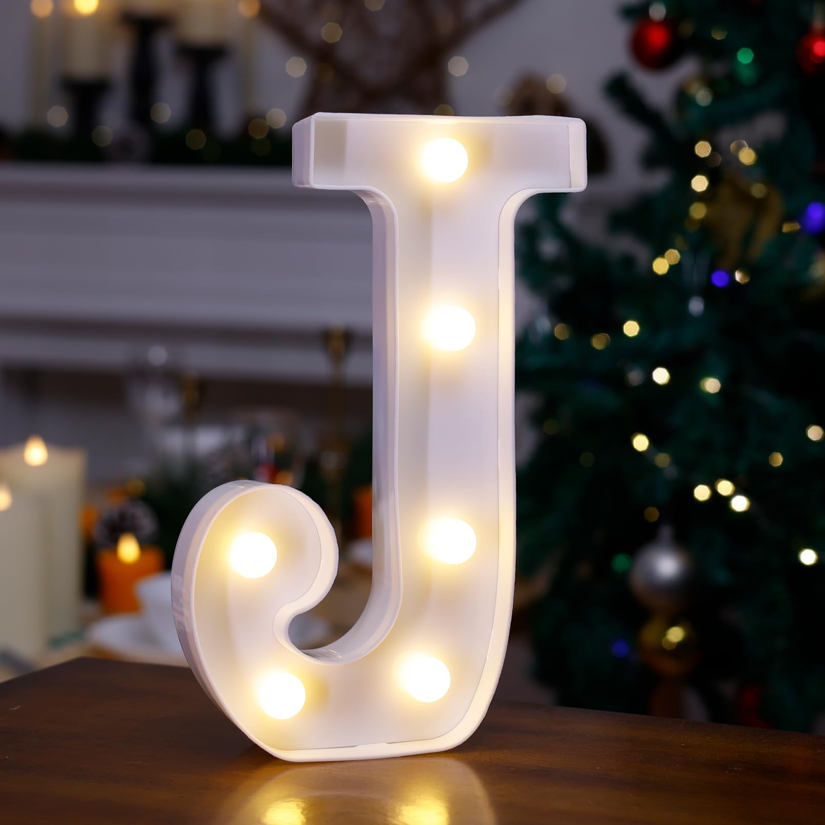 TRONSBOO LED Marquee Sign Light Up Letters, Alphabet Light Up Letters Sign, Battery Powered LED Letter Lights for Night Light, Wedding, Birthday, Party, Christmas or Home Decor (Letter J)