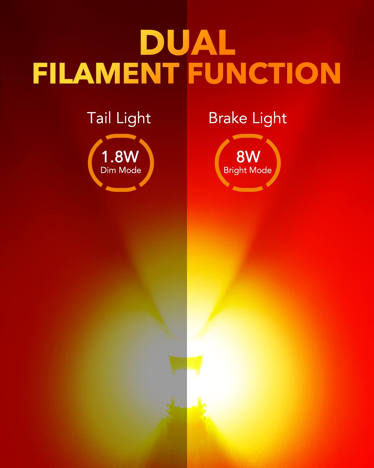 Oxilam 7443 Led Brake Lights, 4000Lm Brighter, Aircraft Grade Aluminum, Brilliant Red, Pack Of 2