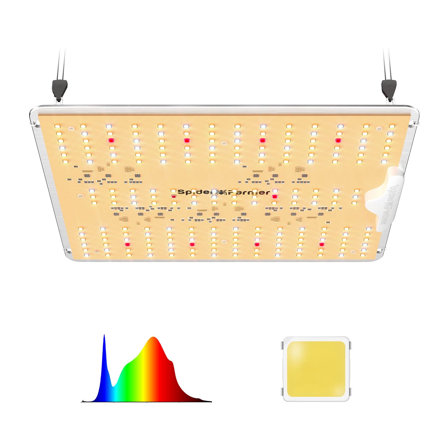 Spider Farmer SF1000D LED Grow Light with Samsung LM301B Diodes, Full Spectrum, 3x3 Size, Blue, Aluminum