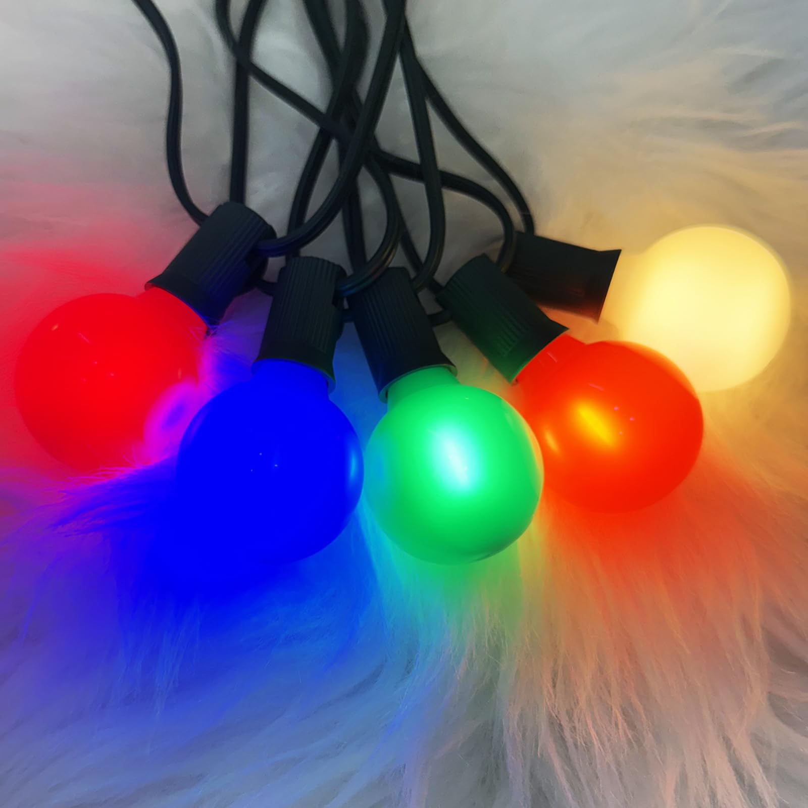25Ft Led Christmas Outdoor String Lights  G40 Globe Edison Lights With 27 0.6W Baked Multicolor Bulbs  Vintage Ceramic Lights For Holiday Party Backyard Wedding Garden Patio Porch Decor  Green Wire
