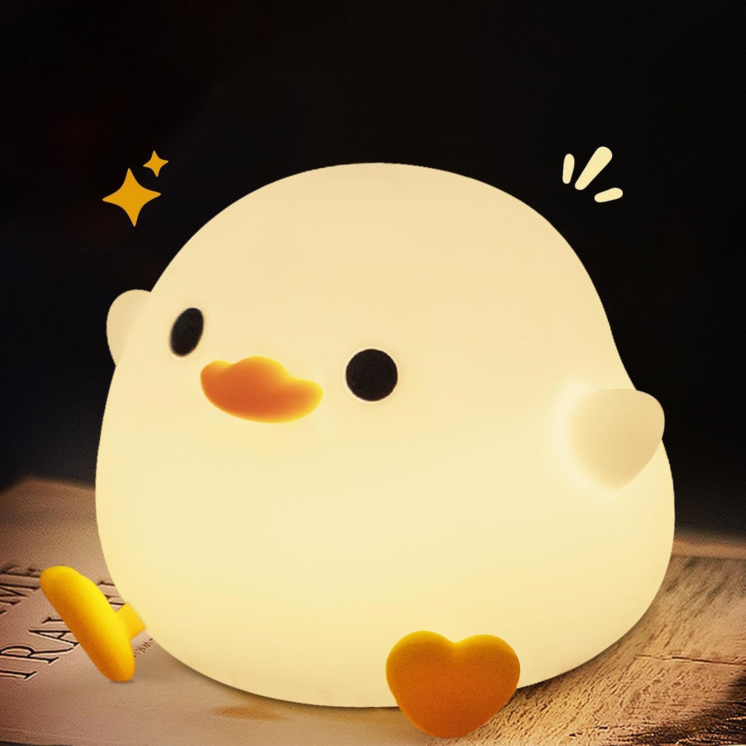 Night Light Cute Tangerine Led Squishy Novelty Animal Night Lamp Dimmable Soft Silicone Nursery Nightlight For Kids  Rechargeable Bedroom Touch Lamp  Dorm Decor  Baby Boys Girls Gift (Dodo Duck)