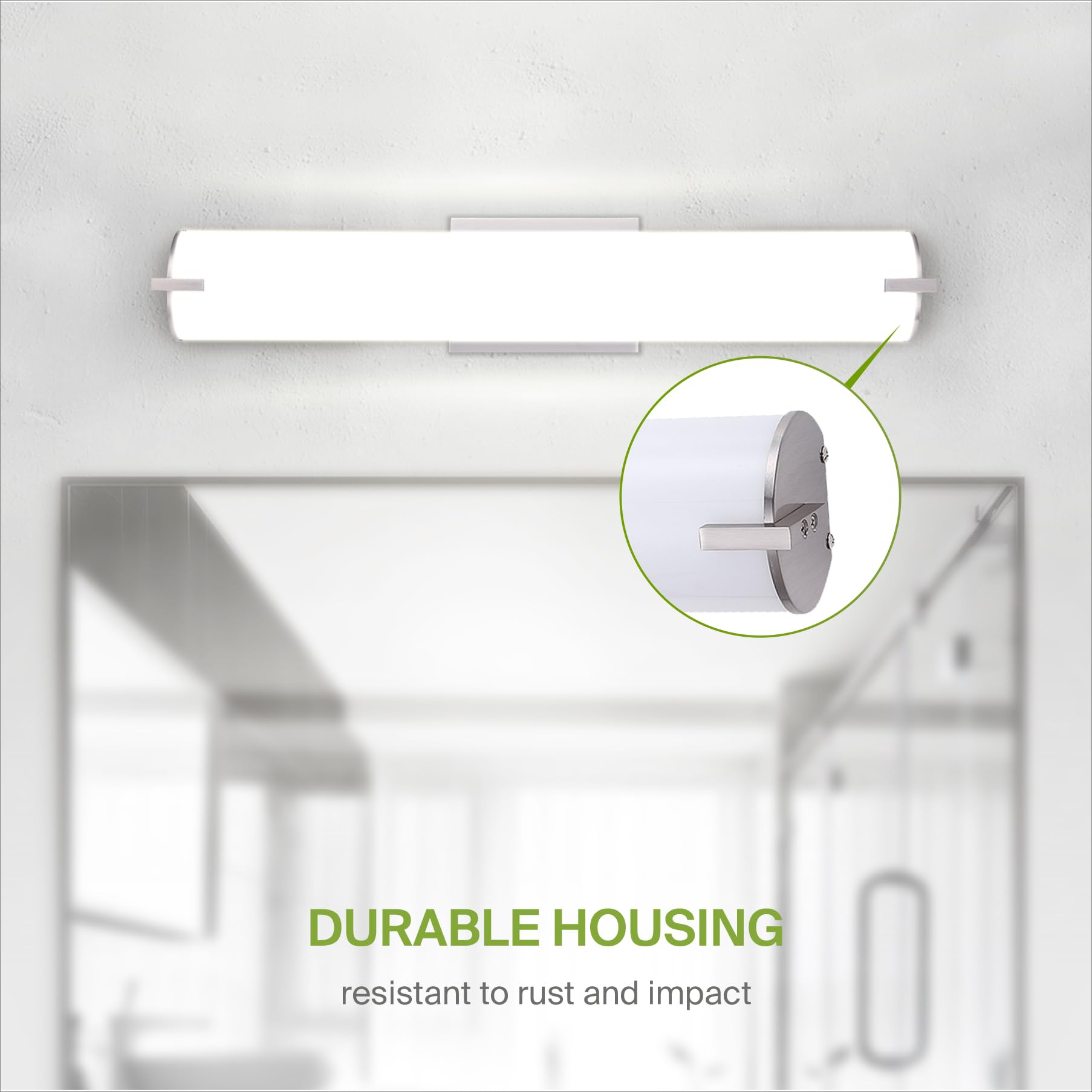 Asd Led 24  Vanity Wall Mount Light Fixture  Linear Bathroom Lighting Bar | 3Cct  Dimmable  Energy Star  Etl Listed | 25W 1950Lm 3000-5000K 120V | Long Tube Bath Sconce Over Mirror | Nickel  4 Pack