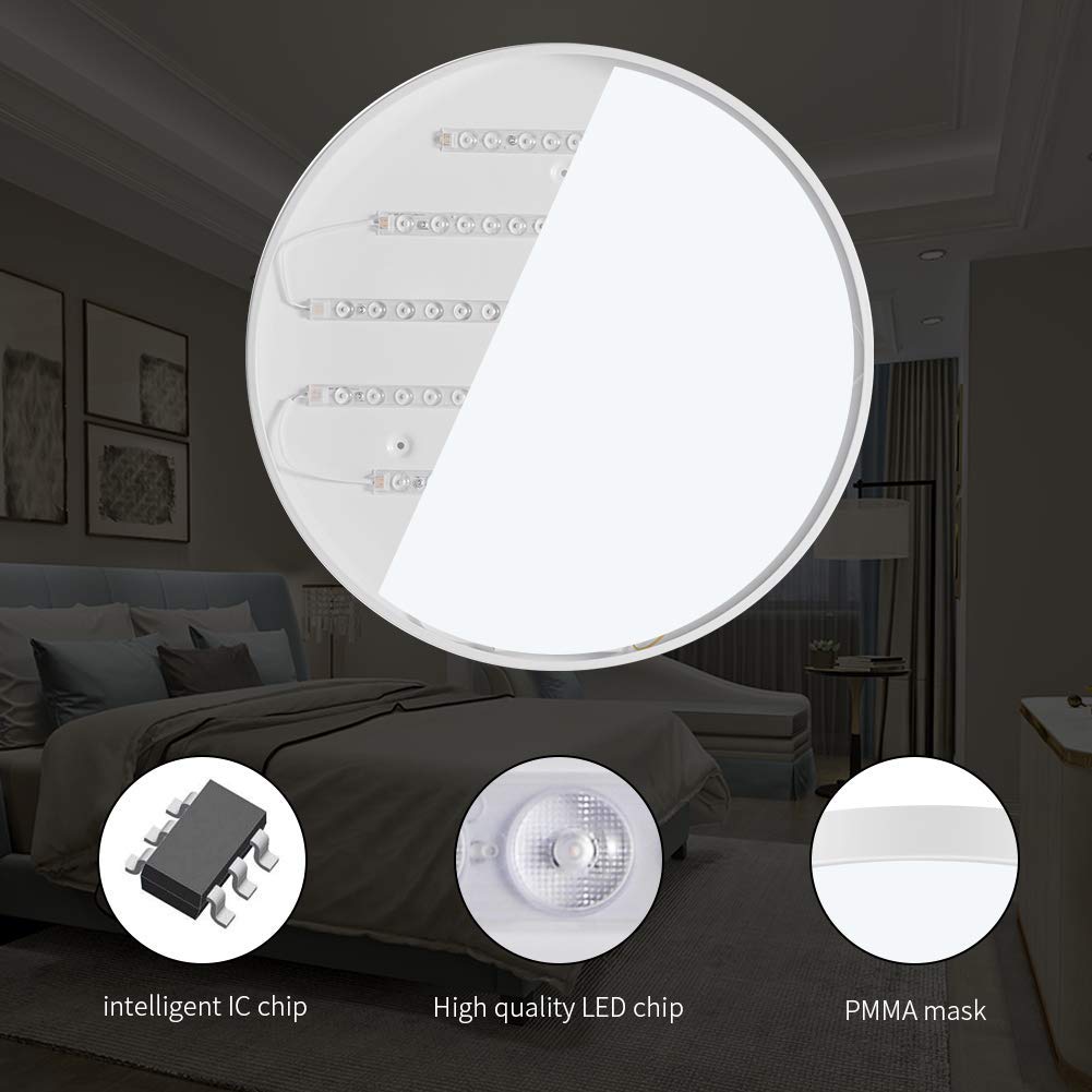 Ganeed Led Ceiling Lights 39W 19.6Inch Modern Ceiling Lamp Flush Mount Lighting Fixture Round 6500K Cool White Ceiling Lighting For Dining Hallway Living Kitchen Bedroom Room