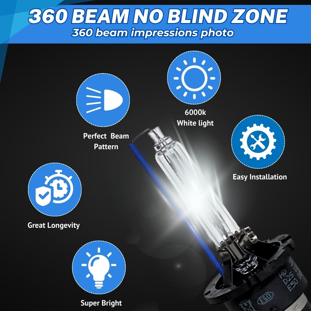 SOCAL-LED 2x D2S HID Bulbs 35W AC Xenon Headlight Replacement 4300K OEM White Metal