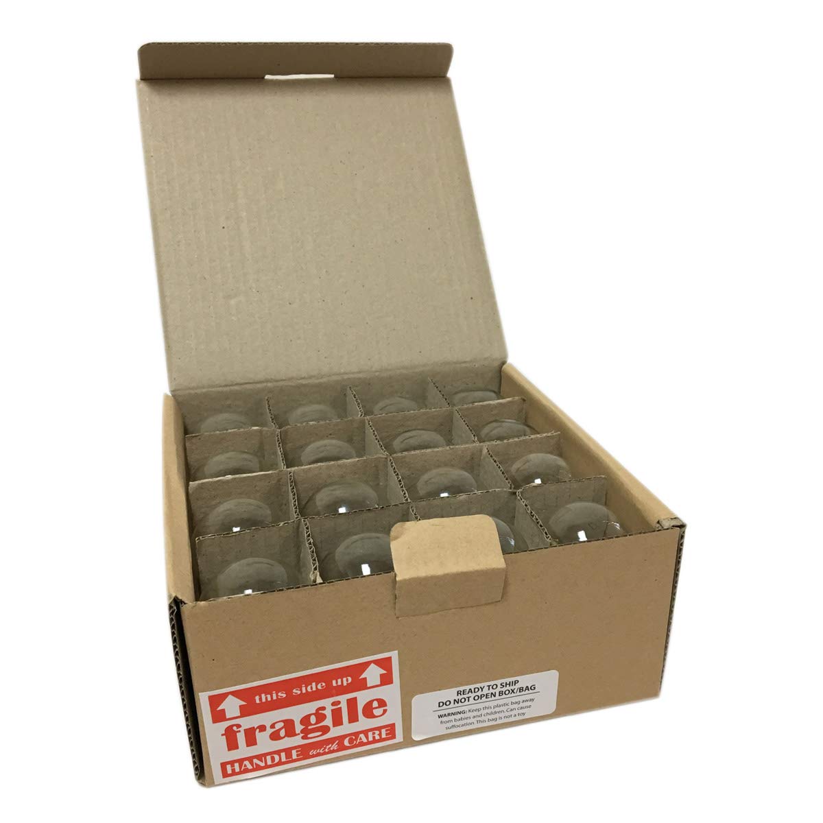 Royal Designs Clear Glass Incandescent Light Bulbs, E26 Medium Brass Base, 15W, Set of 16, Model LB-5011-16