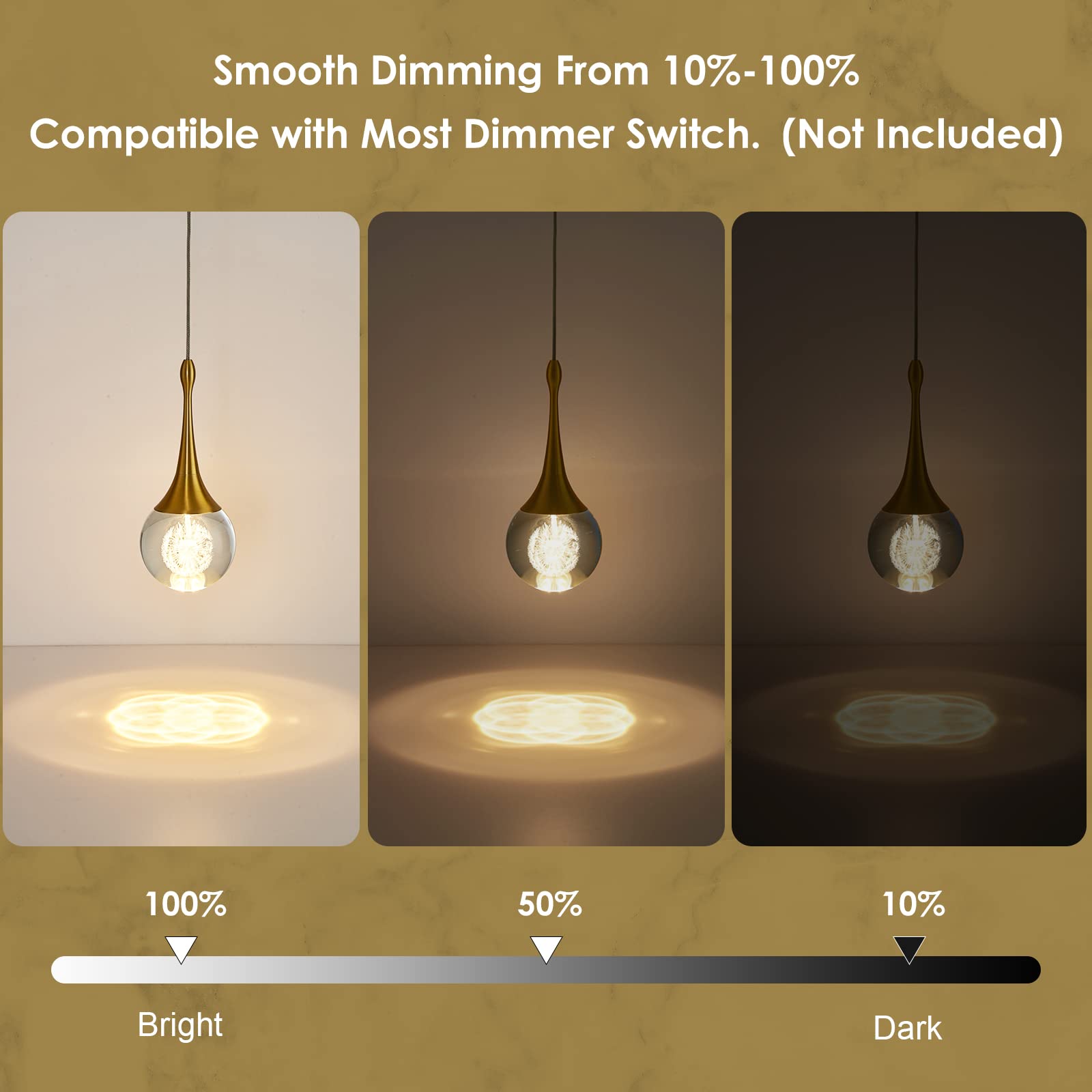 Airyphant Modern Led Pendant Light For Kitchen Island, Dimmable Gold Teardrop Crystal Ceiling Pendant Lighting For Dining Room B