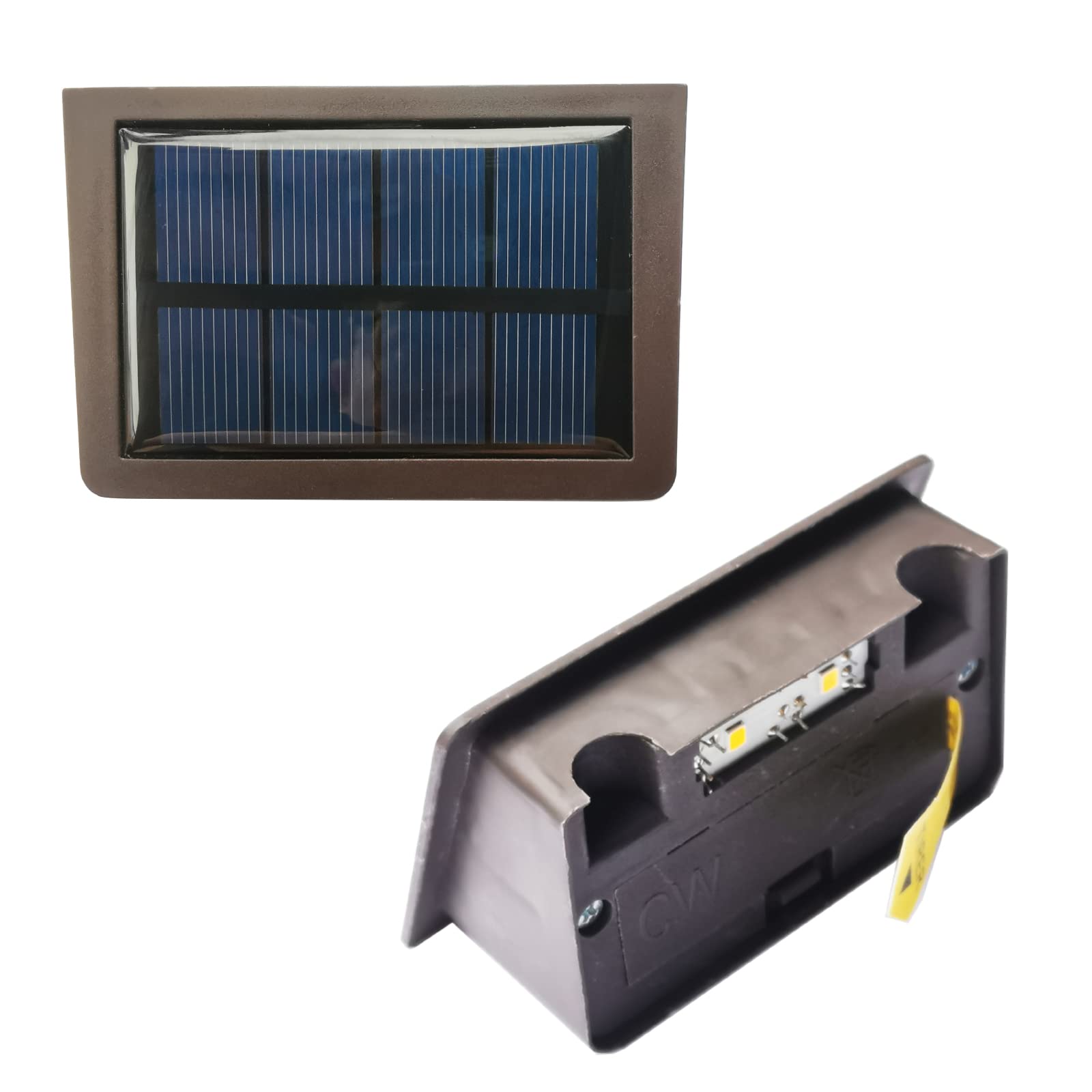 Yotopow Solar Light Replacement Top, Waterproof 10 Lumens, Black, 4 Pack, Model YT08, Plastic for Outdoor Fence & Wall Lights