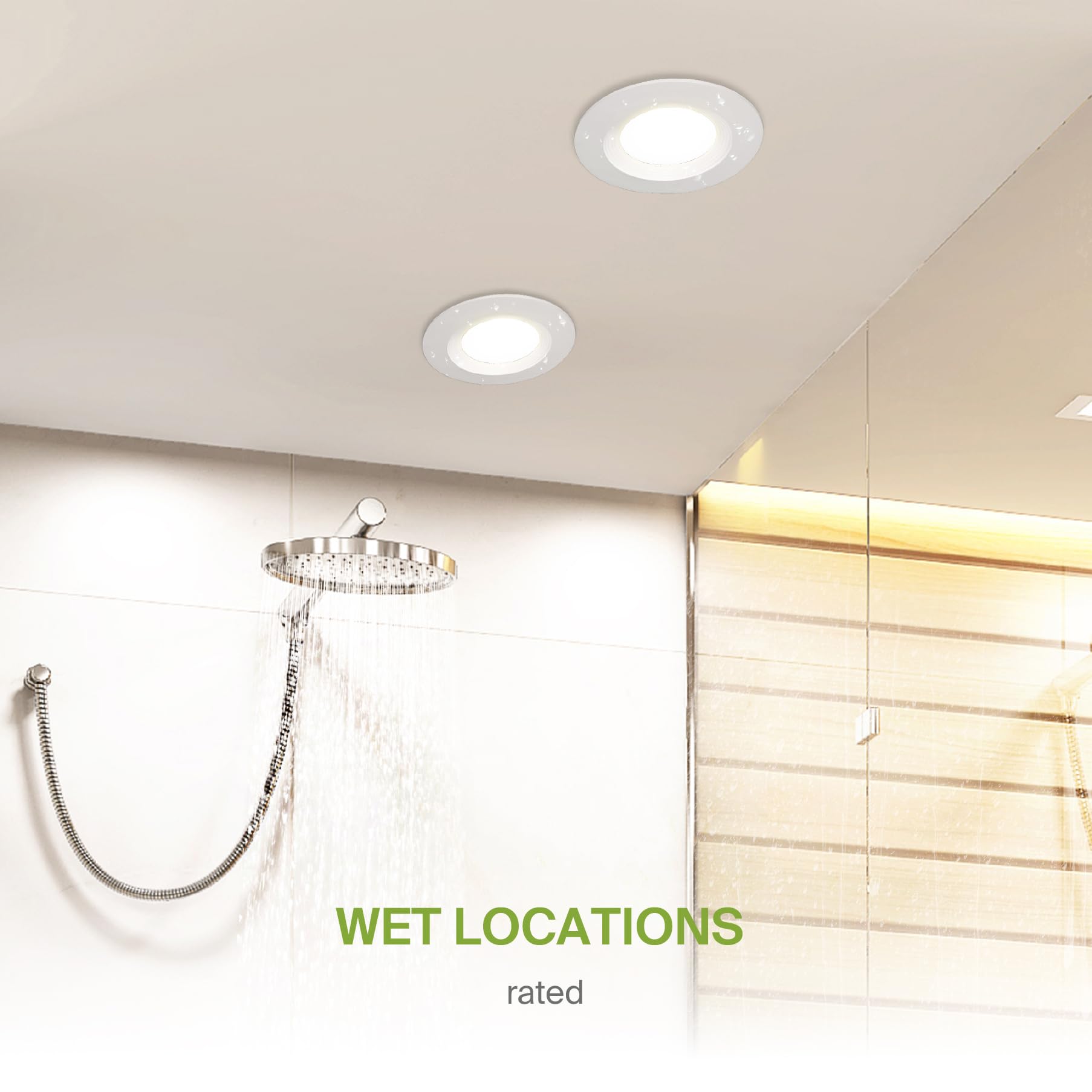 ASD Retrofit LED Recessed Lighting 6 Inch | White 12W 1009 Lm Wet Rated Dimmable Ceiling LED Downlights | 2700K-5000K Adjustable