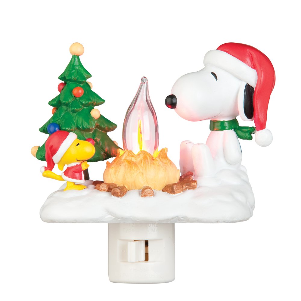 Roman Snoopy By Camp Fire 4.5 Inch Polyresin Swivel Plug Flickering Night Light