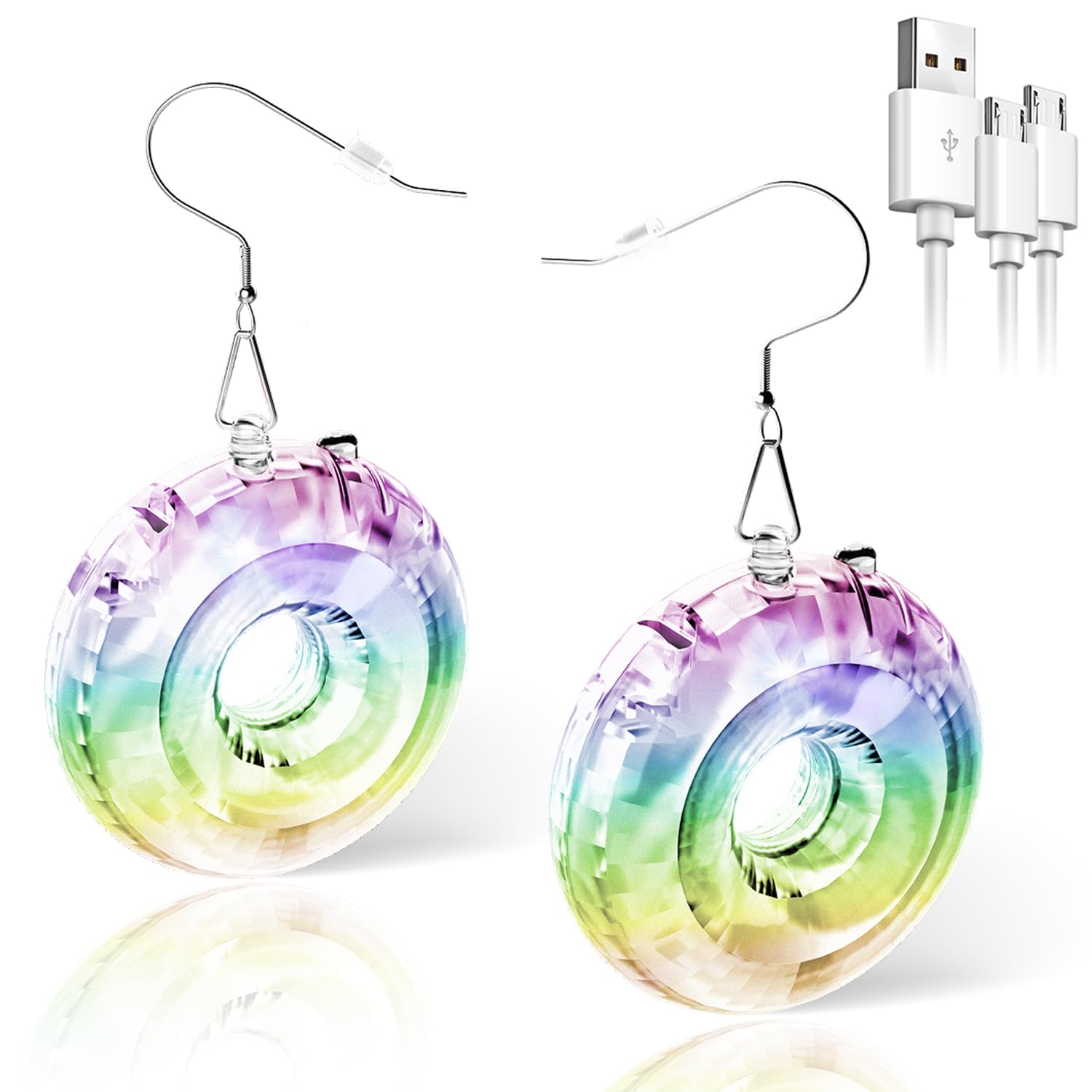 Led Hoop Disco Earrings With 16 Lighting Modes | Usb-Rechargeable Wireless Light Up Earrings For Parties  Raves  Concerts & Festivals | Sparkling Dance Accessories For Women