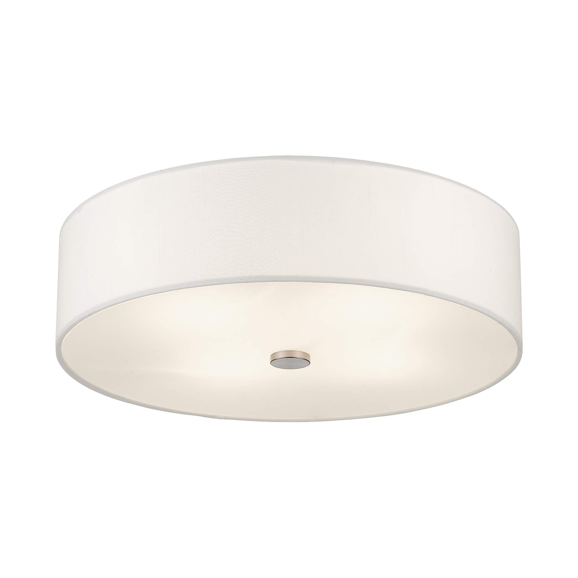 Livex Lighting 51055-91 Meridian Collection 4-Light Semi Flush Mount Ceiling Fixture With Off-White Fabric Hardback Drum Shade,
