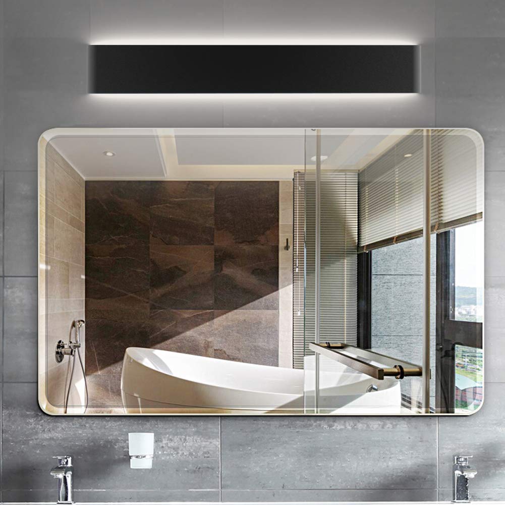 Ralbay 24W LED Vanity Light Fixture, 28" Natural White 4000K, Black-Aluminum, Model A065-71cm, Simple Make-Up Wall Sconce for Bathroom