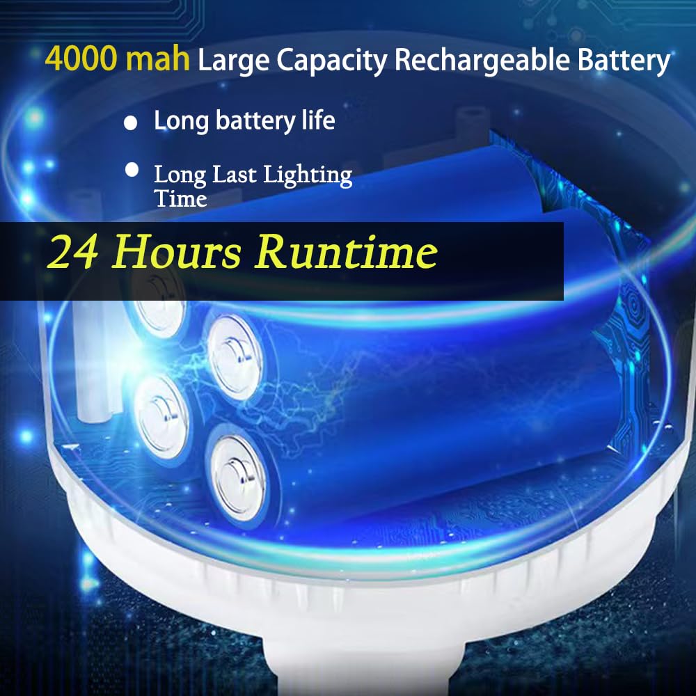 Jearytop Solar Camping Lights Portable Lantern LED 120 LED Waterproof Remote Control 4000mAh 3 Pack