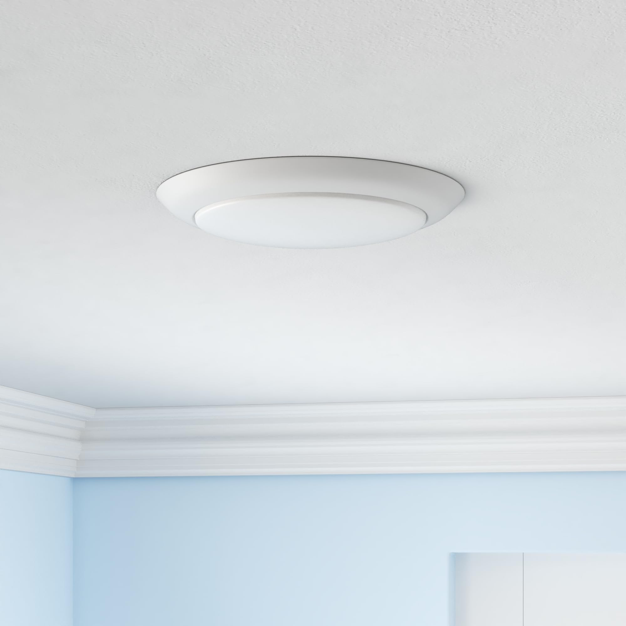 Parmida LED 12 Pack 5/6 Inch Dimmable LED Disk Light, 15W, UL Listed, 1050lm, 4000K Cool White, Surface Mount, Energy