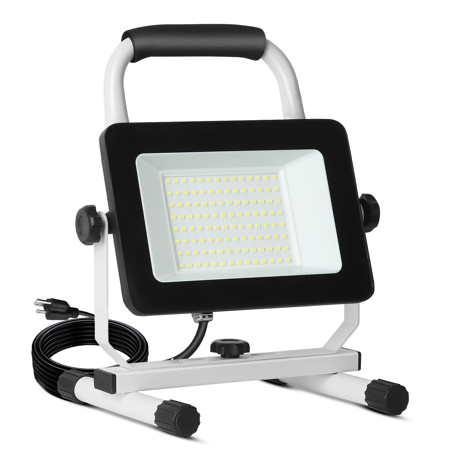 UFOND 6000 Lumen LED Work Light, 60W Waterproof Flood Light, Adjustable Brightness, Model WL-PFB-1X60W, White/Black