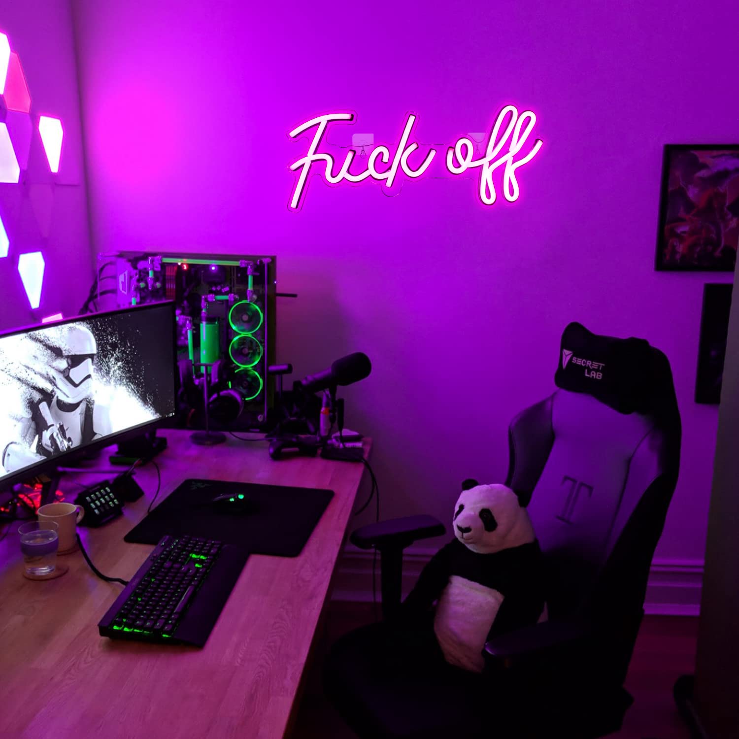 LUCUNSTAR Neon Sign, Pink Acrylic Wall Decor Light, USB Operated, for Bedroom, Game Room, Bar Party