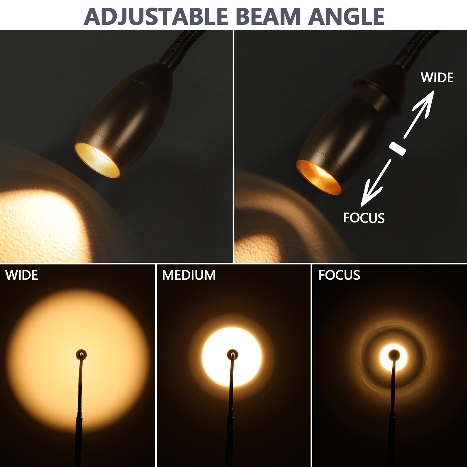 AUZONIMICS Reading Floor Lamp, 72in Tall LED, Dimmable Gooseneck, Bronze, Model FLL-007-F2