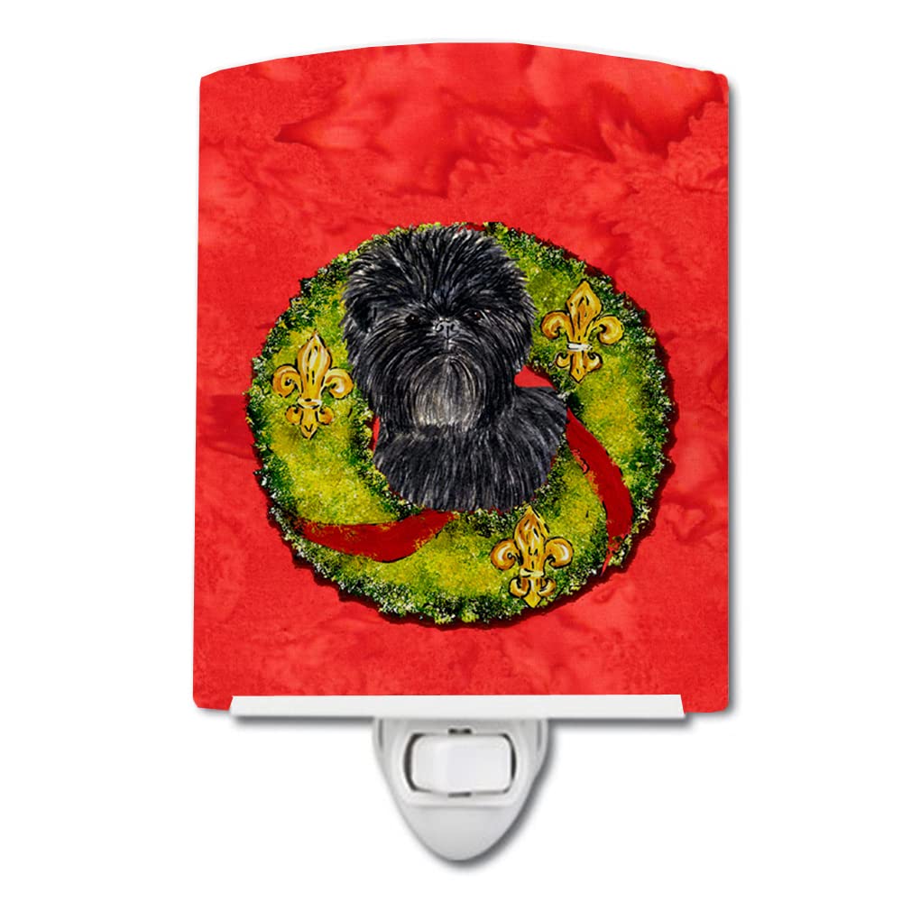 Carolines Treasures Ceramic Night Light - Affenpinscher Christmas Wreath, 6x4x3 inches, UL-Certified, Multicolor
