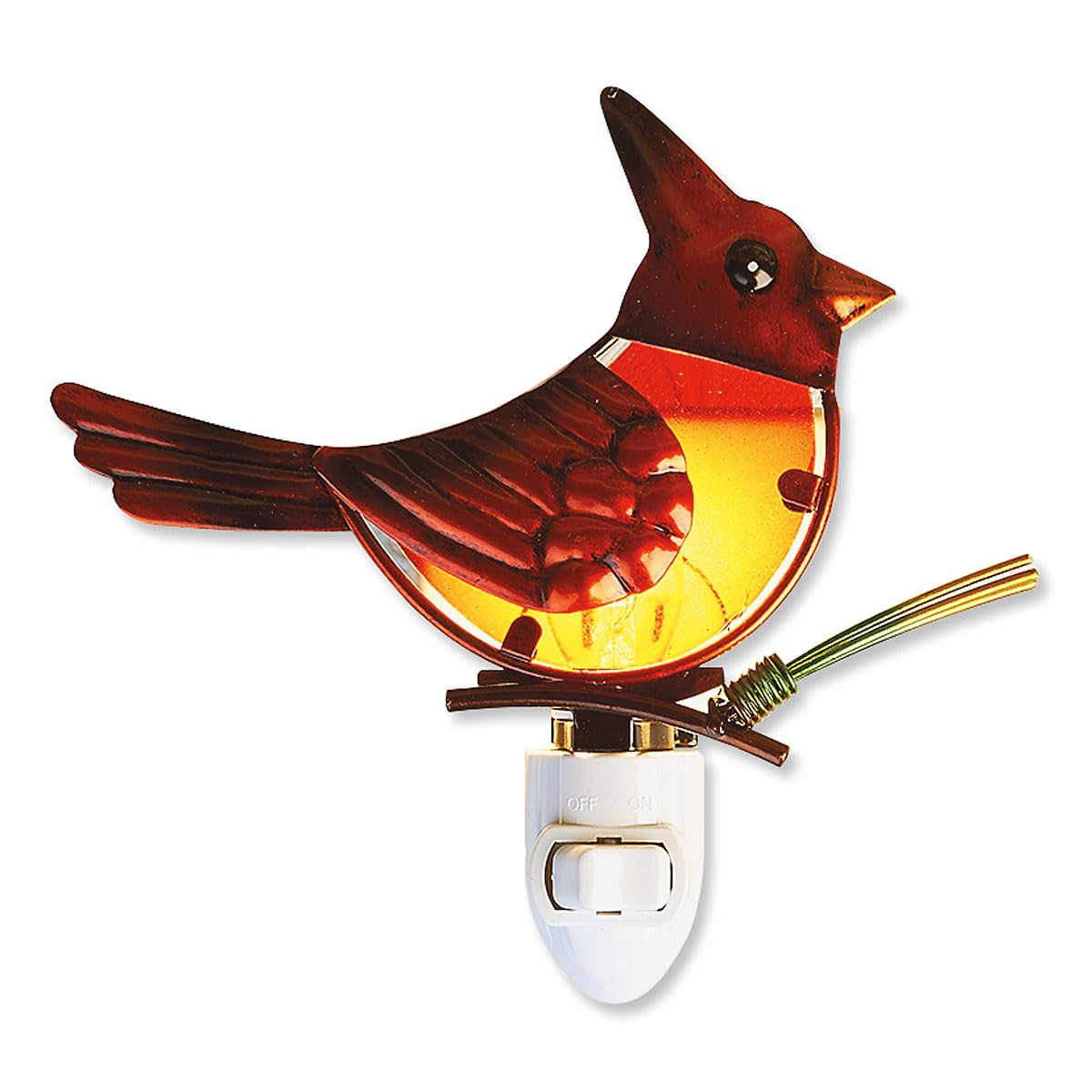 Current Christmas Cardinal Decorative Nightlight - 5 3/8'' Stained Glass Plug in Light, Christmas, Easter, & Holiday Decorations