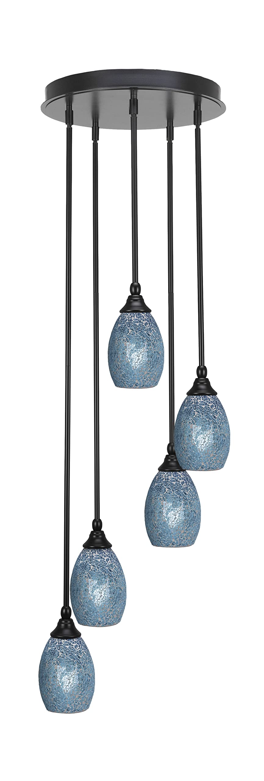 Empire 5 Light Cluster Pendalier in Matte Black Finish (2145-MB-5055)