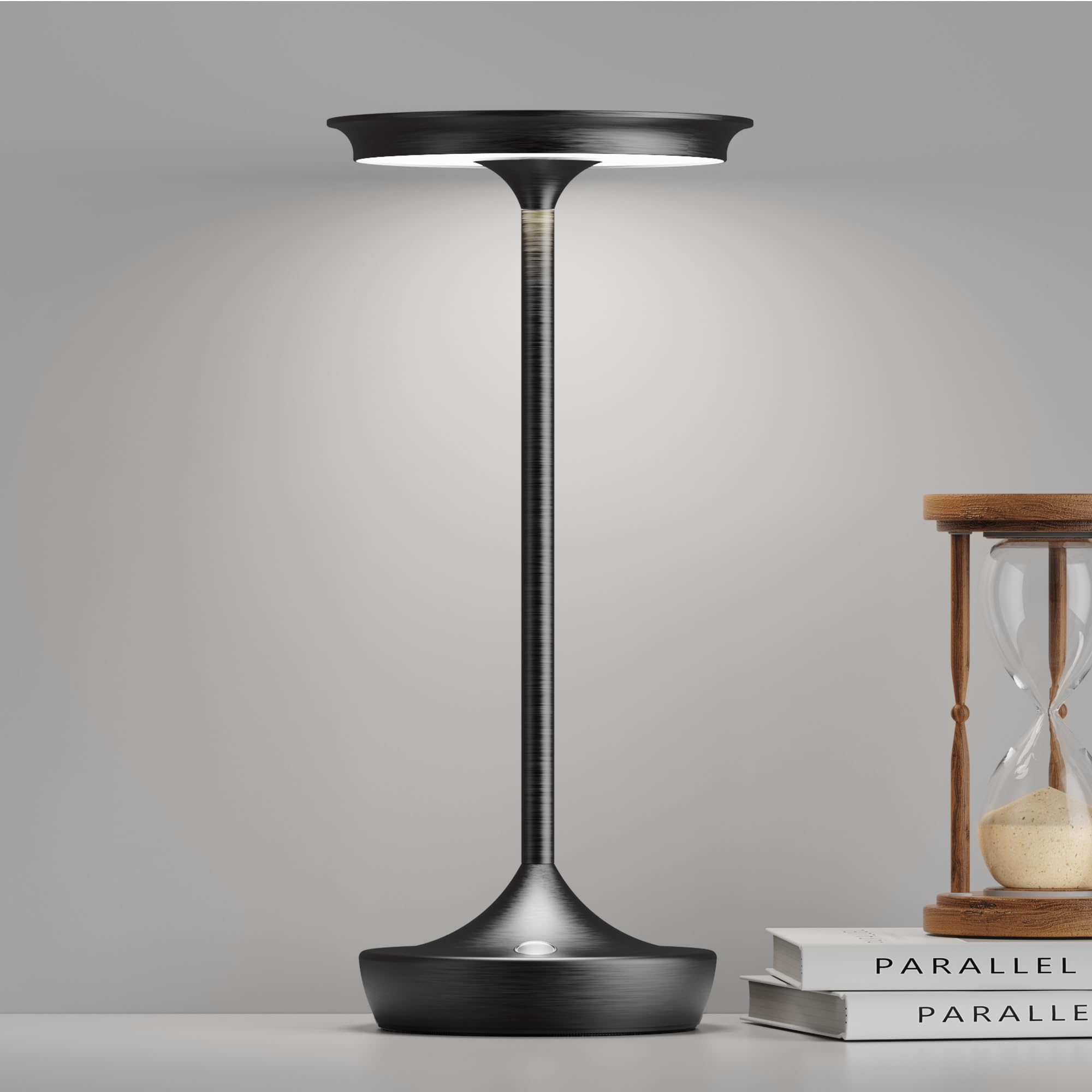 SHANGCAI LED Cordless Table Lamp Rechargeable - Outdoor 6000mAh Battery Operated Portable Table Lights 3 Color Stepless Dimming 