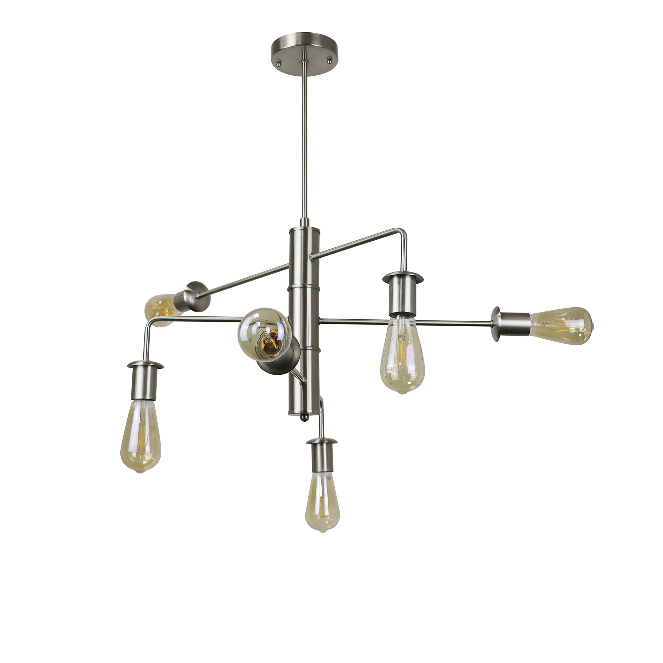 Chloe Lighting 6 Light Large Pendant Brushed Nickel Metal 23in Wide Model CH6S805BN23-DP6